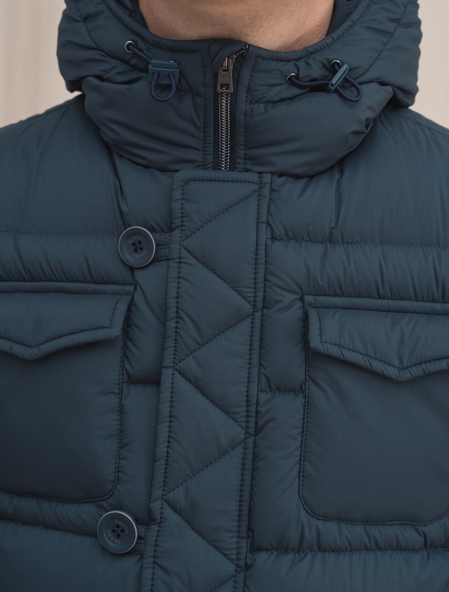 Down Padded Jacket Blue | Gabucci