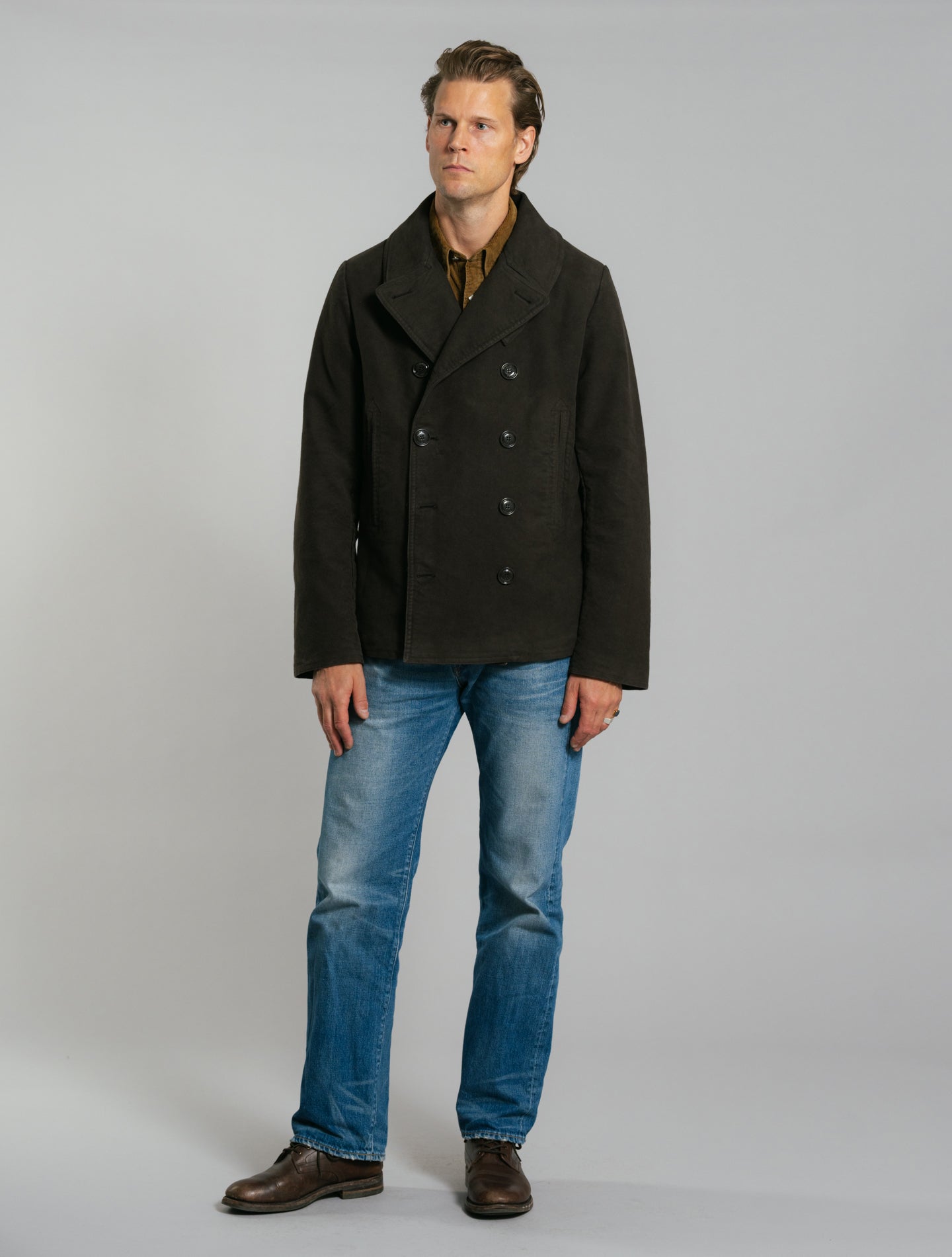 Duvall Moleskin Peacoat Brown Aspesi Outerwear M