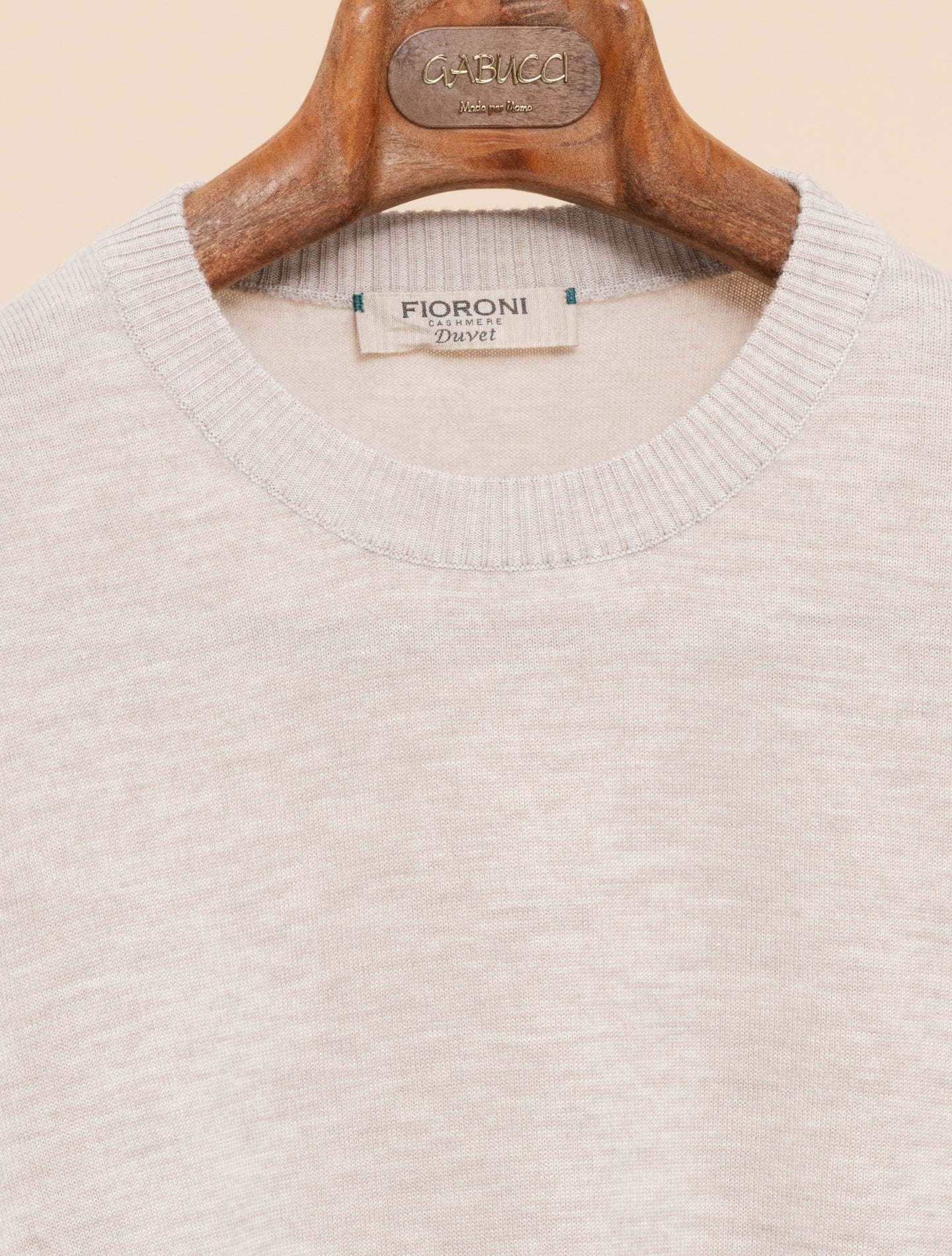 Duvet Cashmere Cotton Crewneck Natural Fioroni Knitwear 48