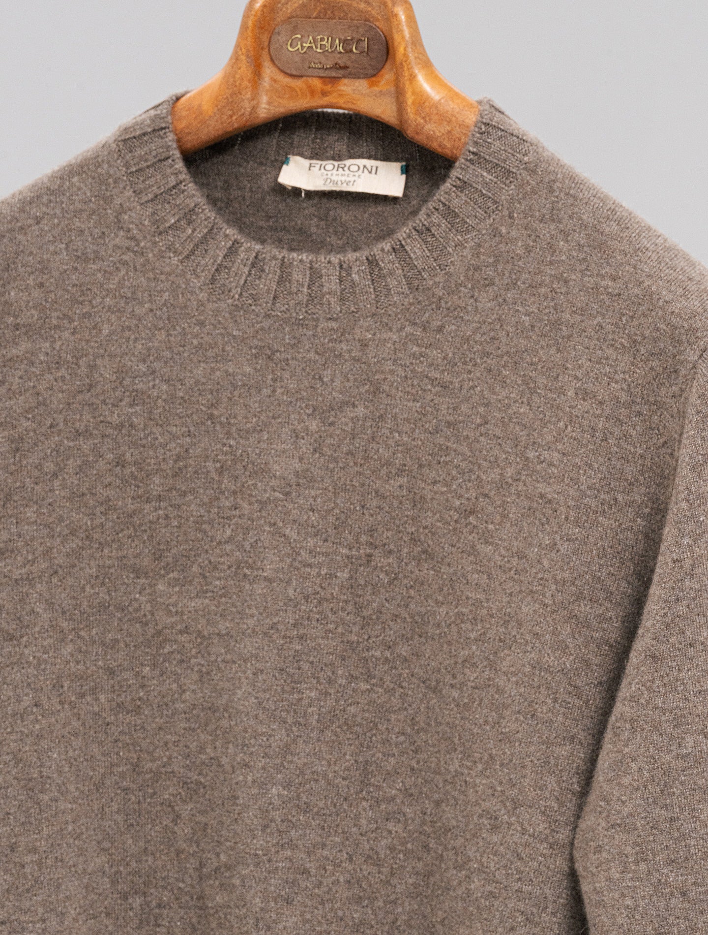 Duvet Cashmere Knitted Crewneck Brown Fioroni Knitwear 48