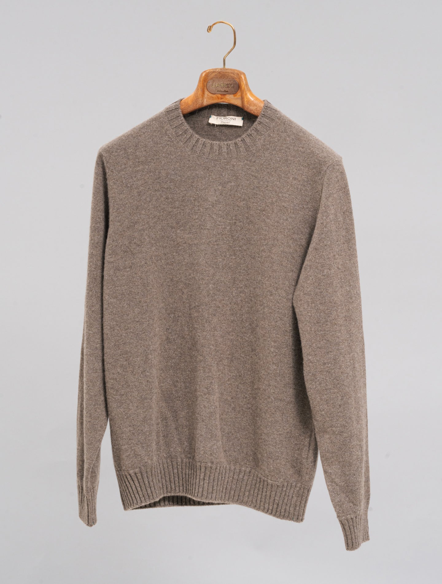 Duvet Cashmere Knitted Crewneck Brown Fioroni Knitwear 48