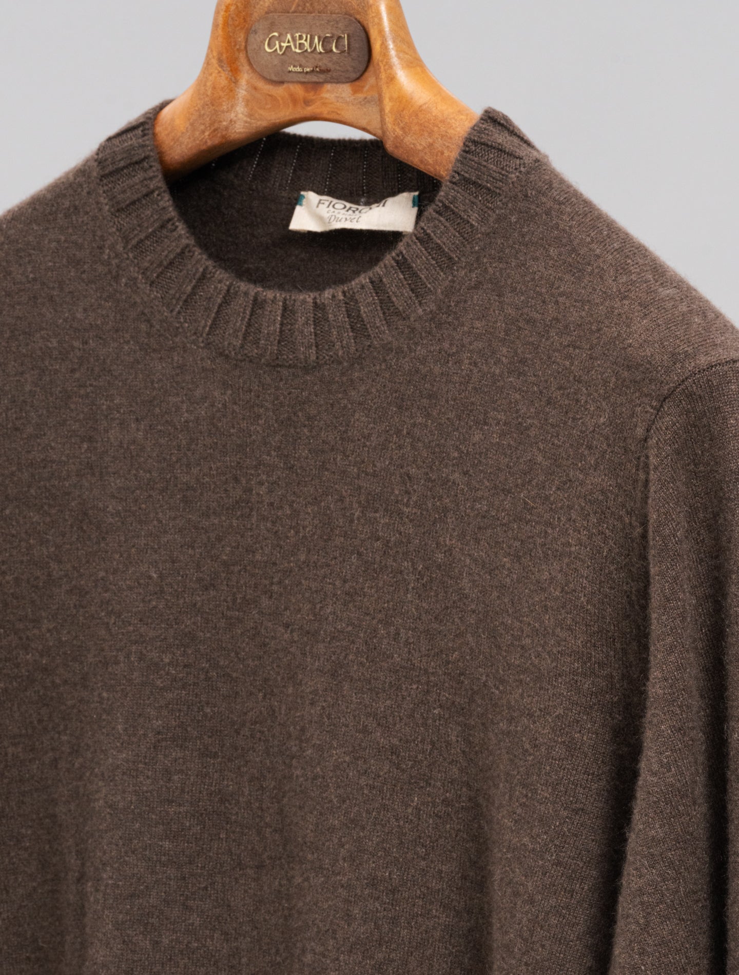 Duvet Cashmere Knitted Crewneck Dark Brown Fioroni Knitwear 48