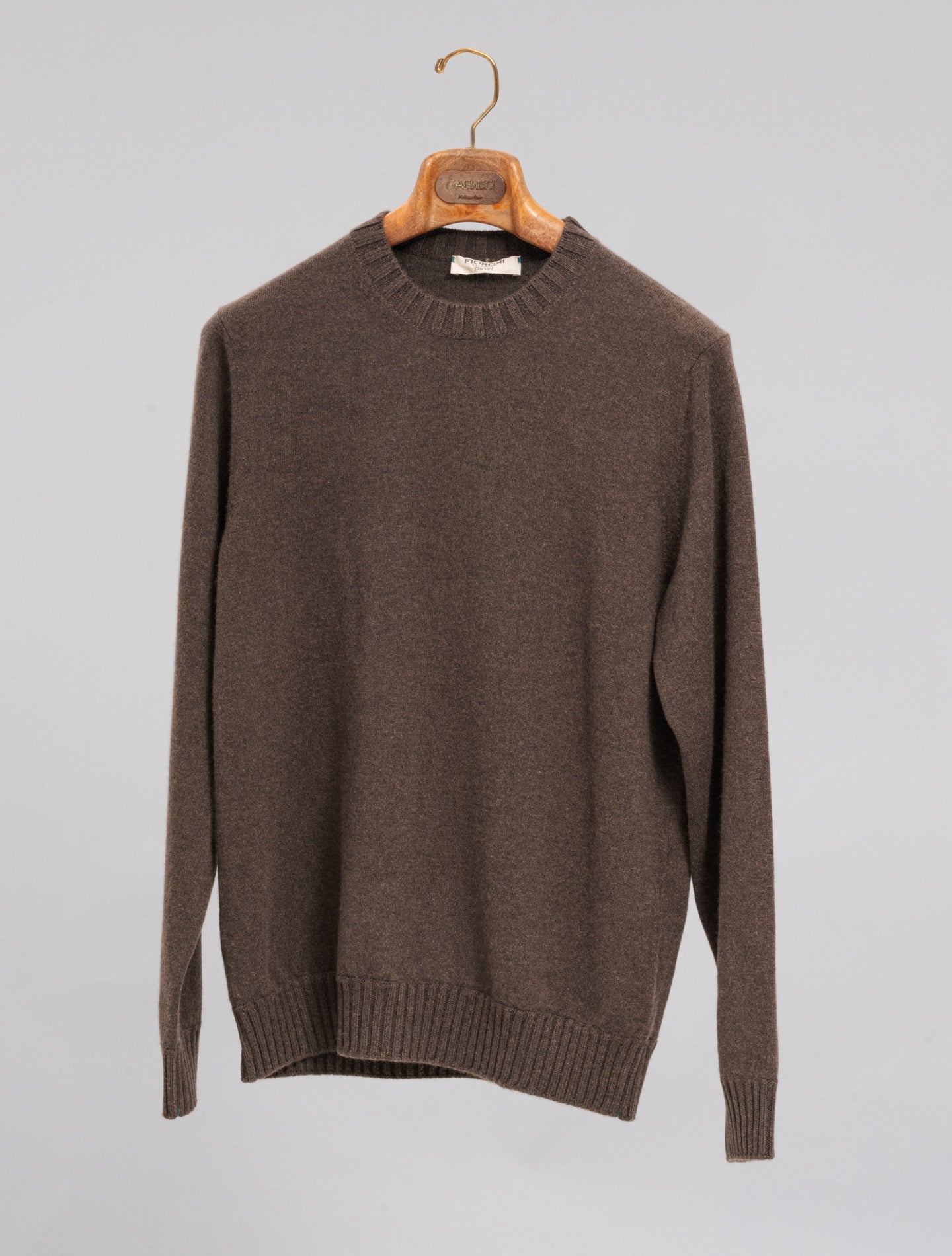 Duvet Cashmere Knitted Crewneck Dark Brown Fioroni Knitwear 48