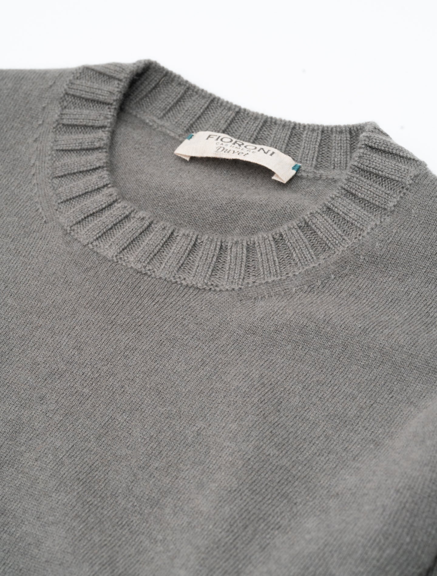 Duvet Cashmere Knitted Crewneck Khaki Green Fioroni Knitwear 48