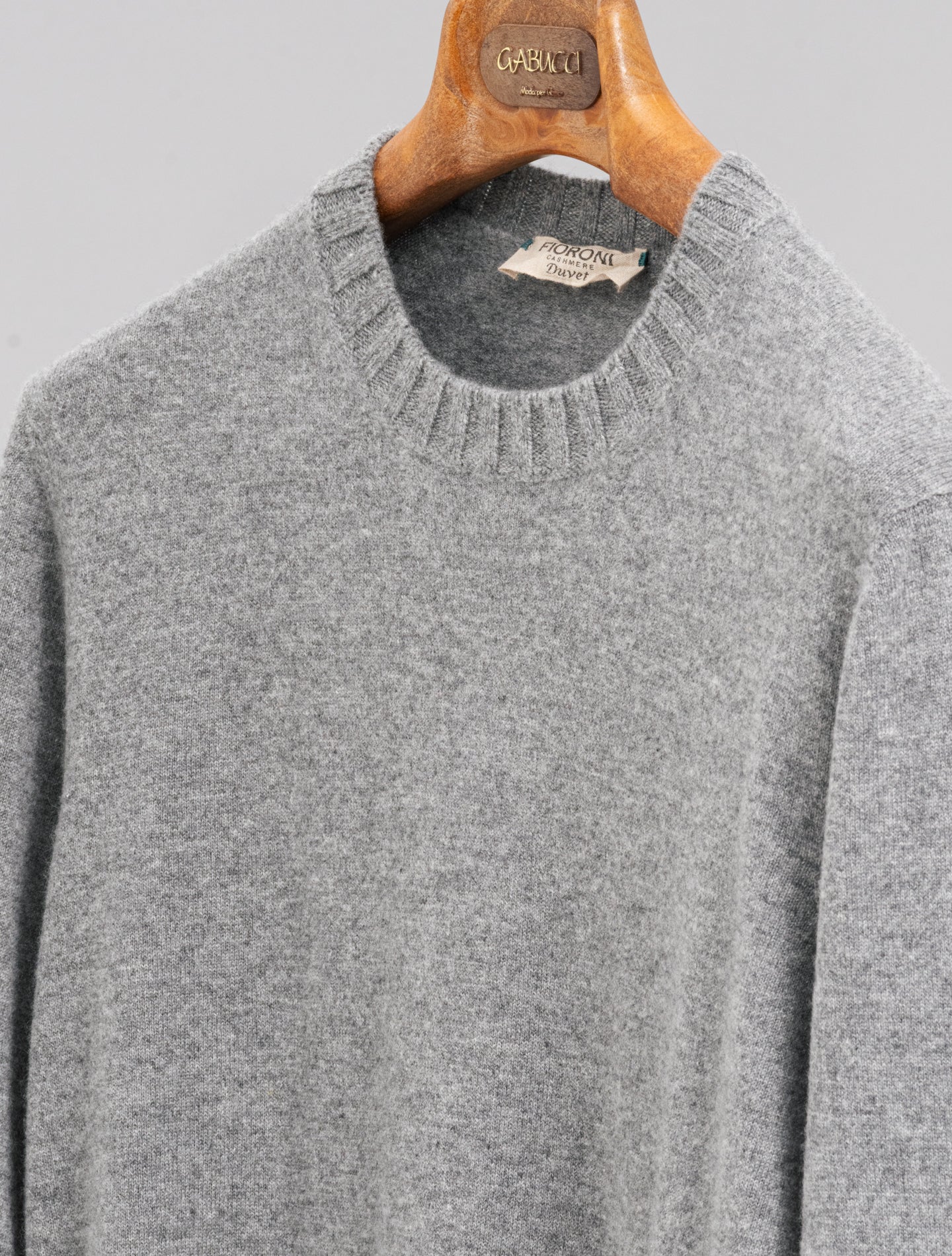 Duvet Cashmere Knitted Crewneck Mid Grey Fioroni Knitwear 48