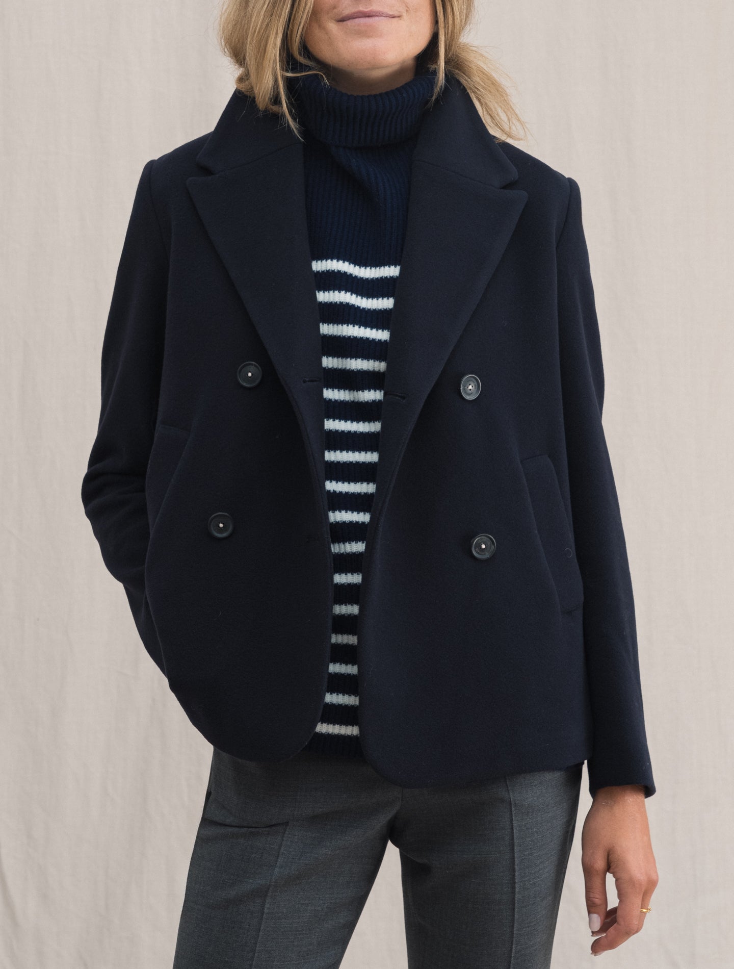 East Wool Peacoat Navy | Gabucci