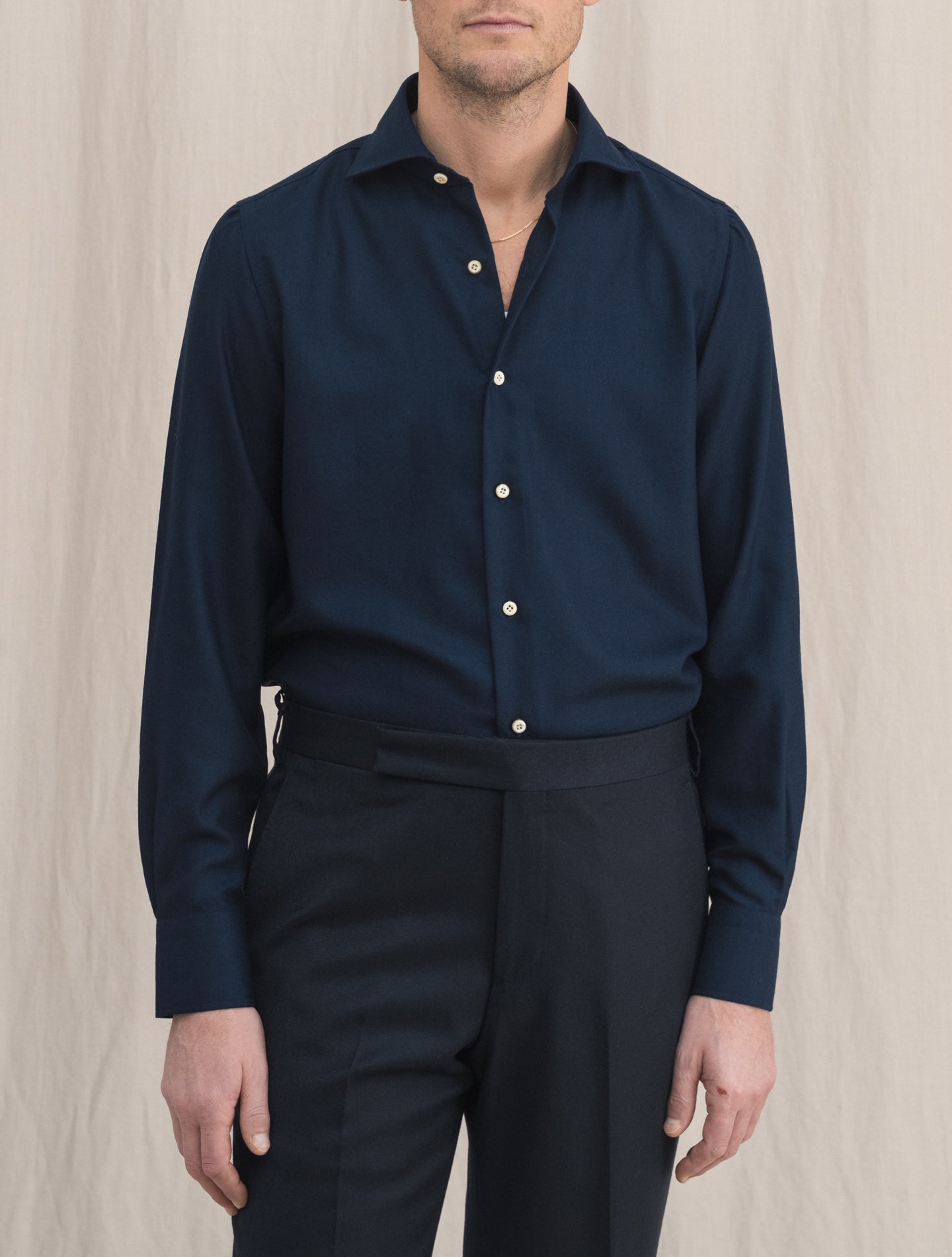 Eduardo Cashmere Napoli Shirt Navy | Gabucci