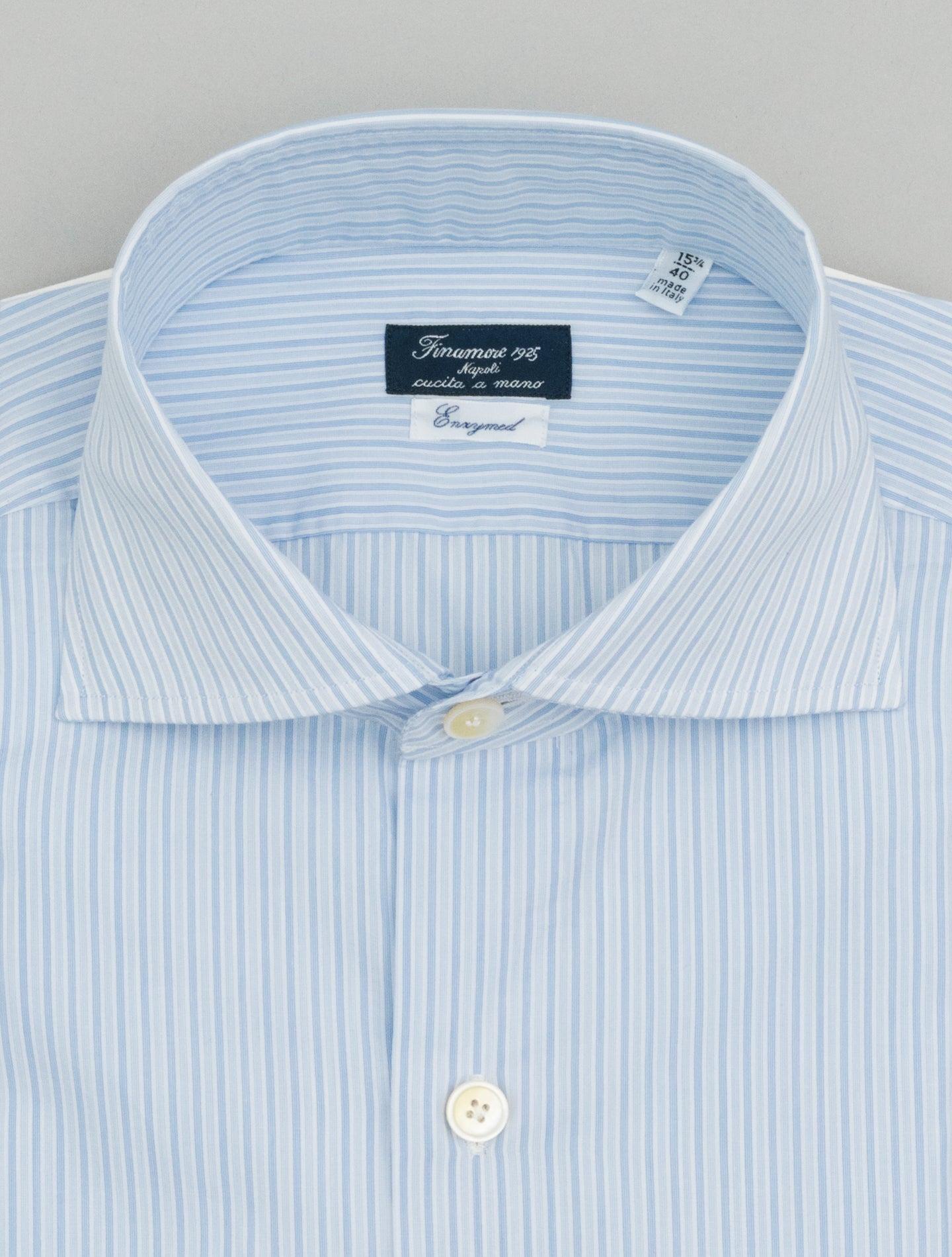 Eduardo Enzyme Multistriped Shirt Light Blue Finamore Shirts 39