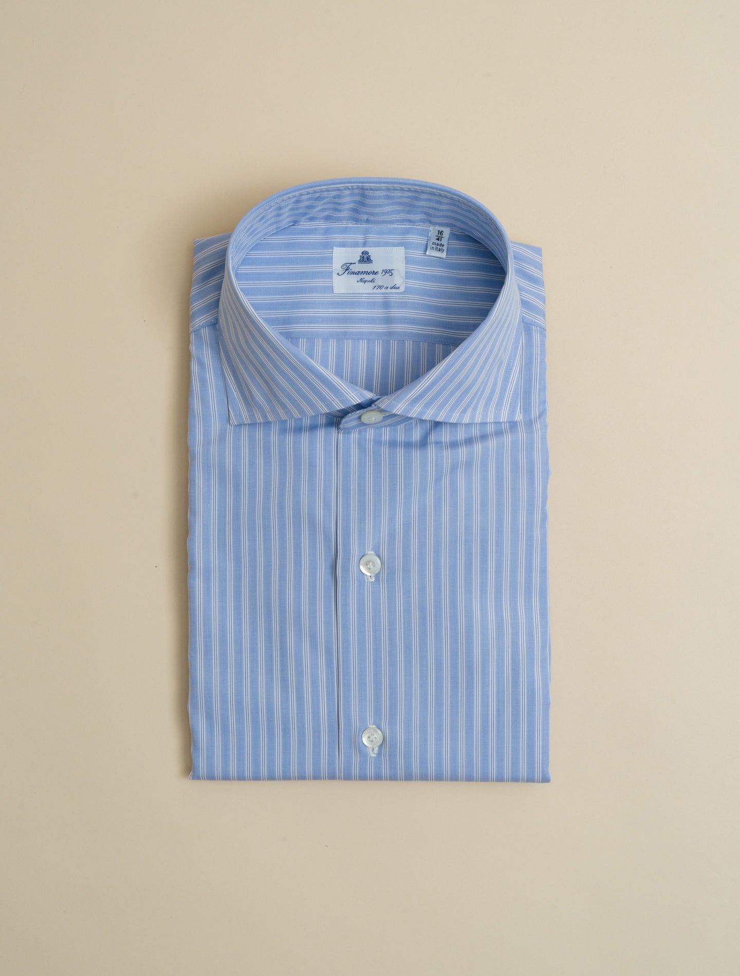 Eduardo Multi Striped Giza 170/2 Shirt Blue Finamore Shirts 39