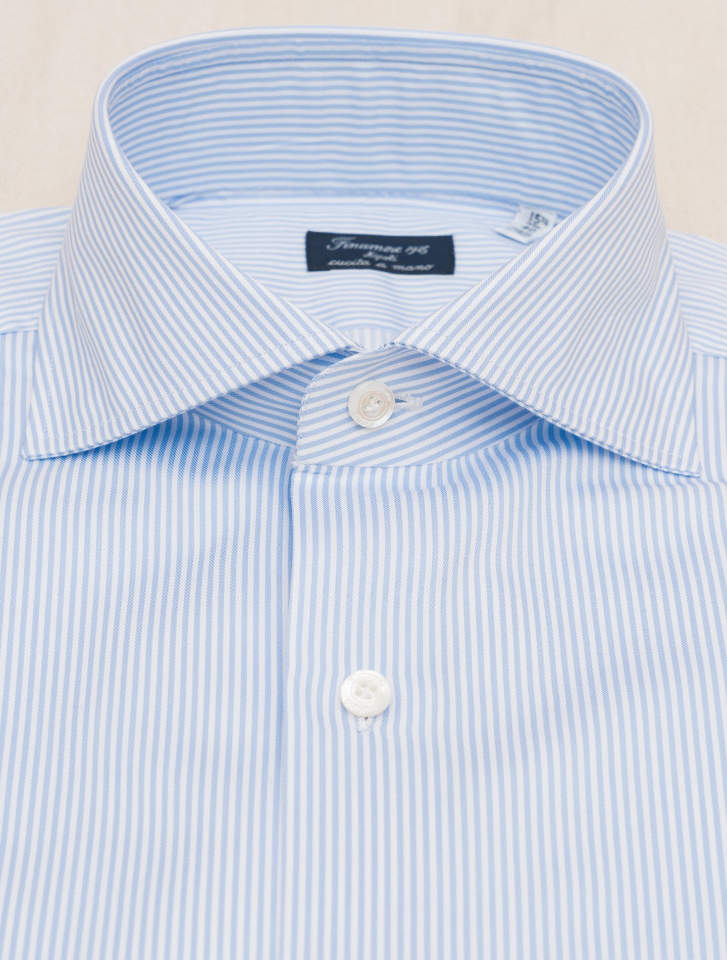 Eduardo Stiped Shirt Light Blue Finamore Shirts 38