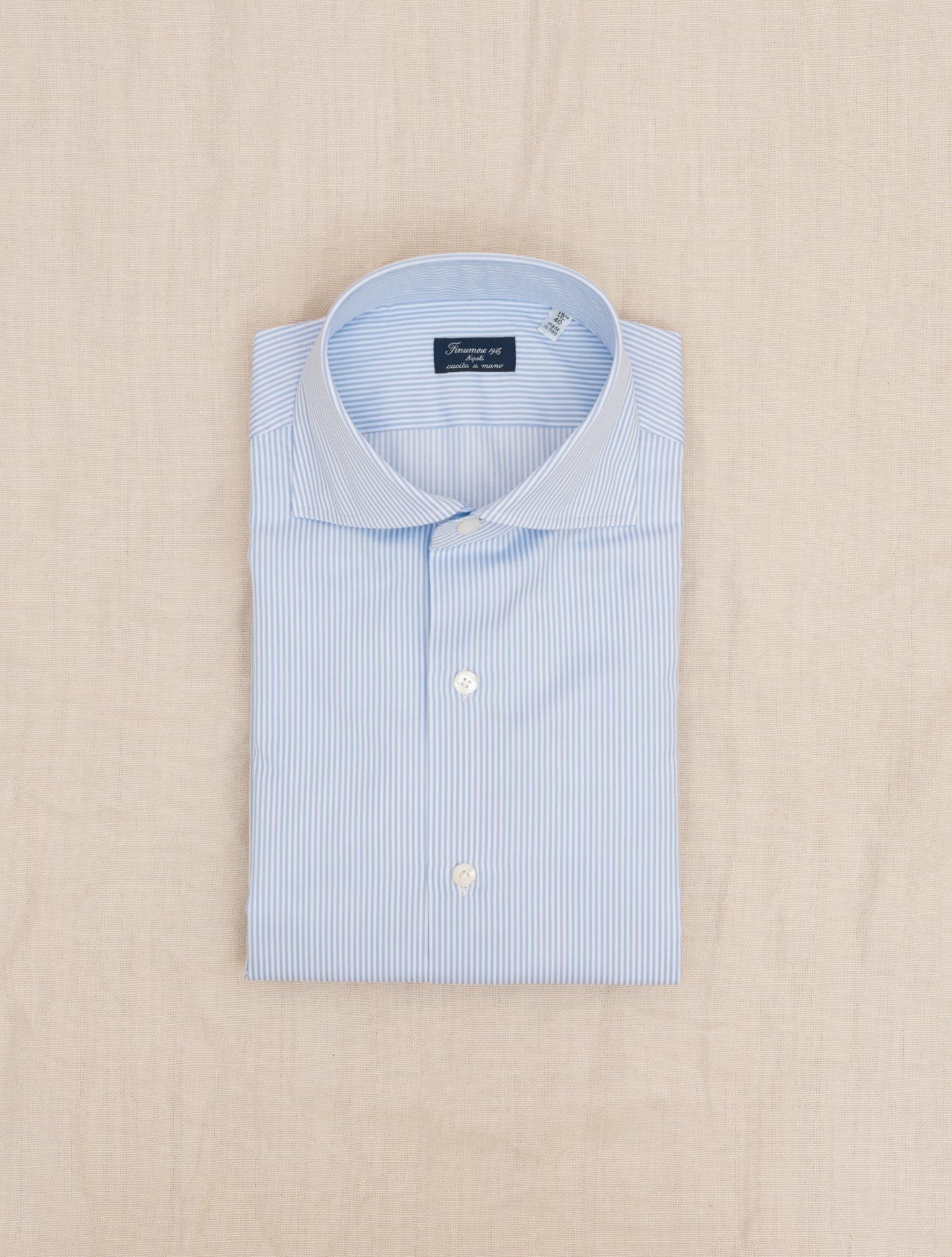 Eduardo Stiped Shirt Light Blue Finamore Shirts 38