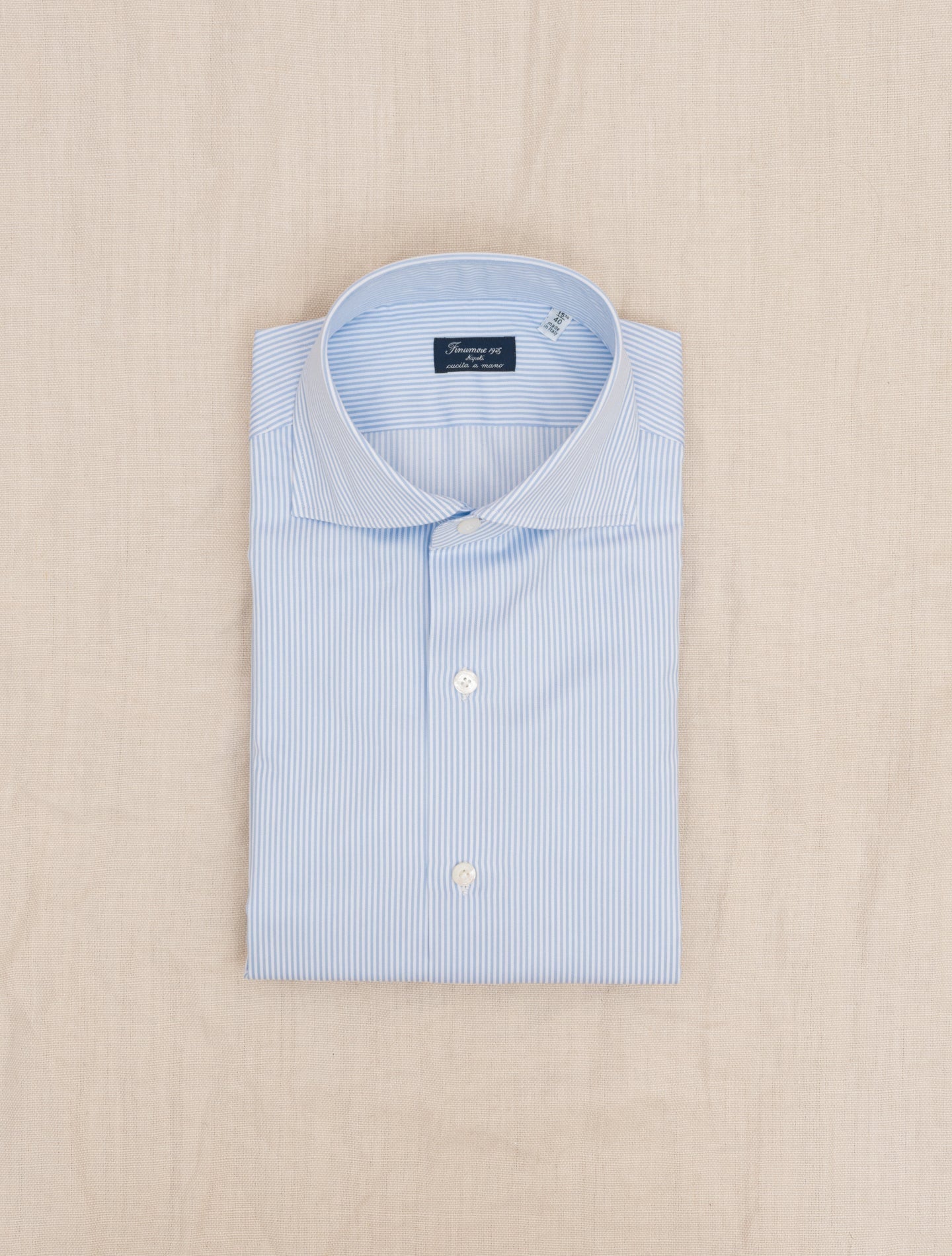 Eduardo Stiped Shirt Light Blue Finamore Shirts Gabucci