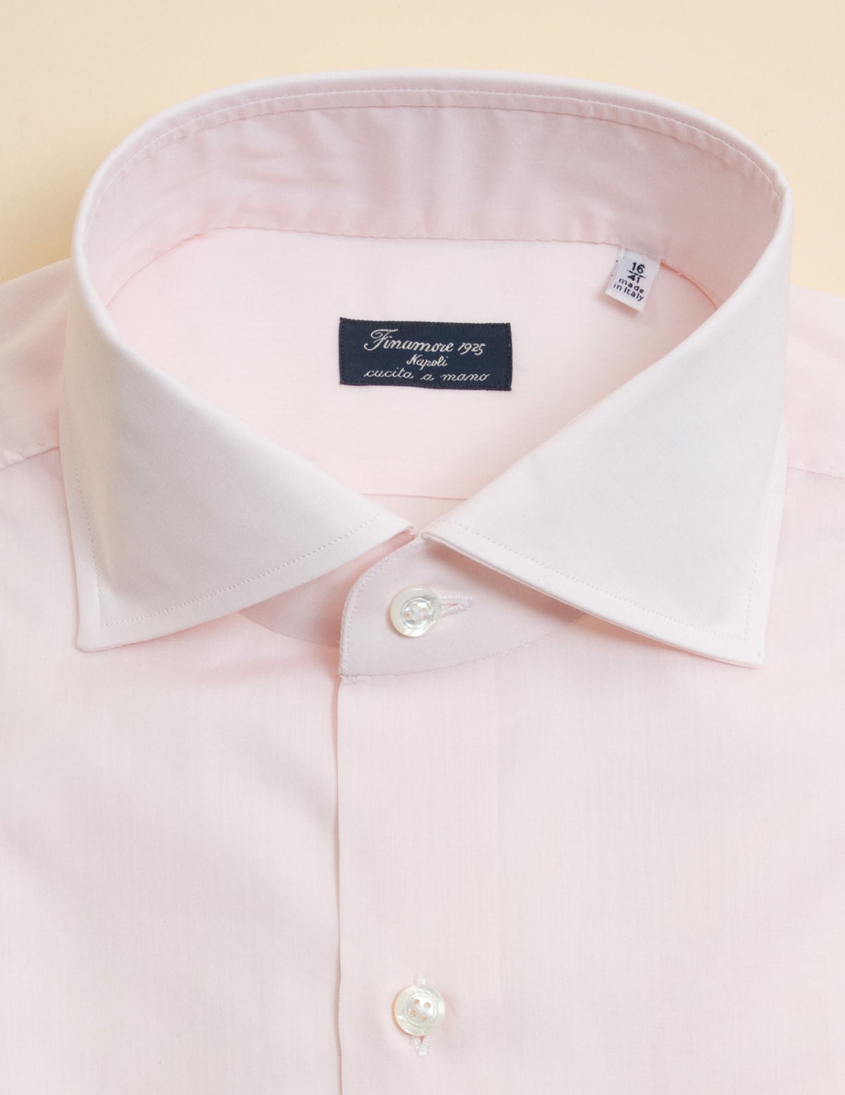 Eduardo Zephyr Cotton Shirt Pink Finamore Shirts 39