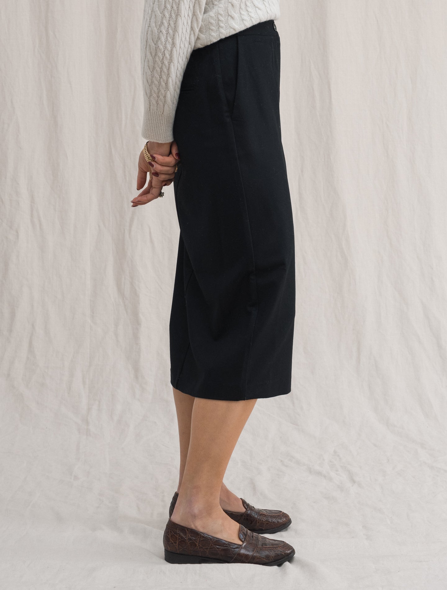 Emy Wool Flannel Skirt Black Massimo Alba Skirts IT 38