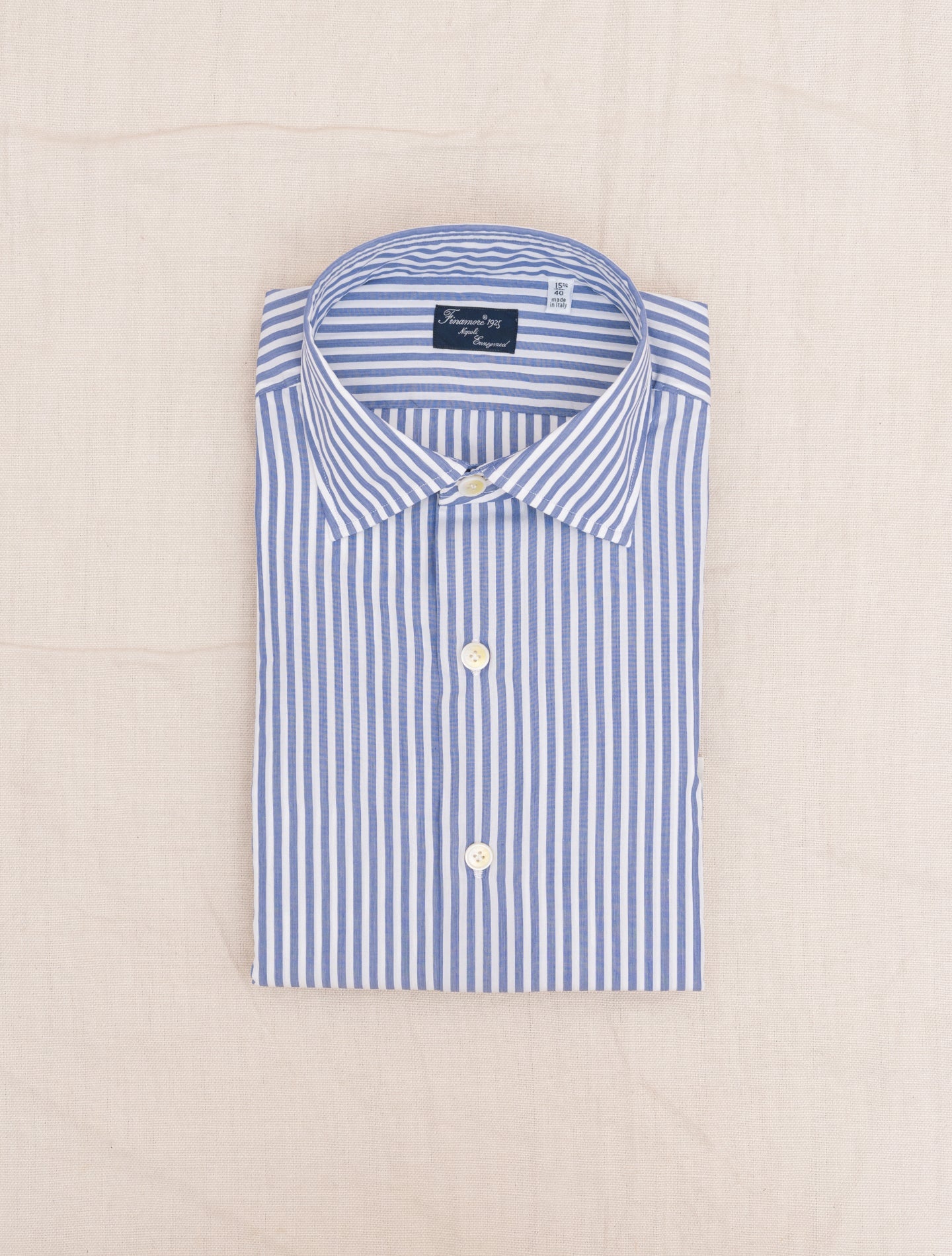 Enzyme Striped Napoli Shirt Blue Finamore Shirts Gabucci