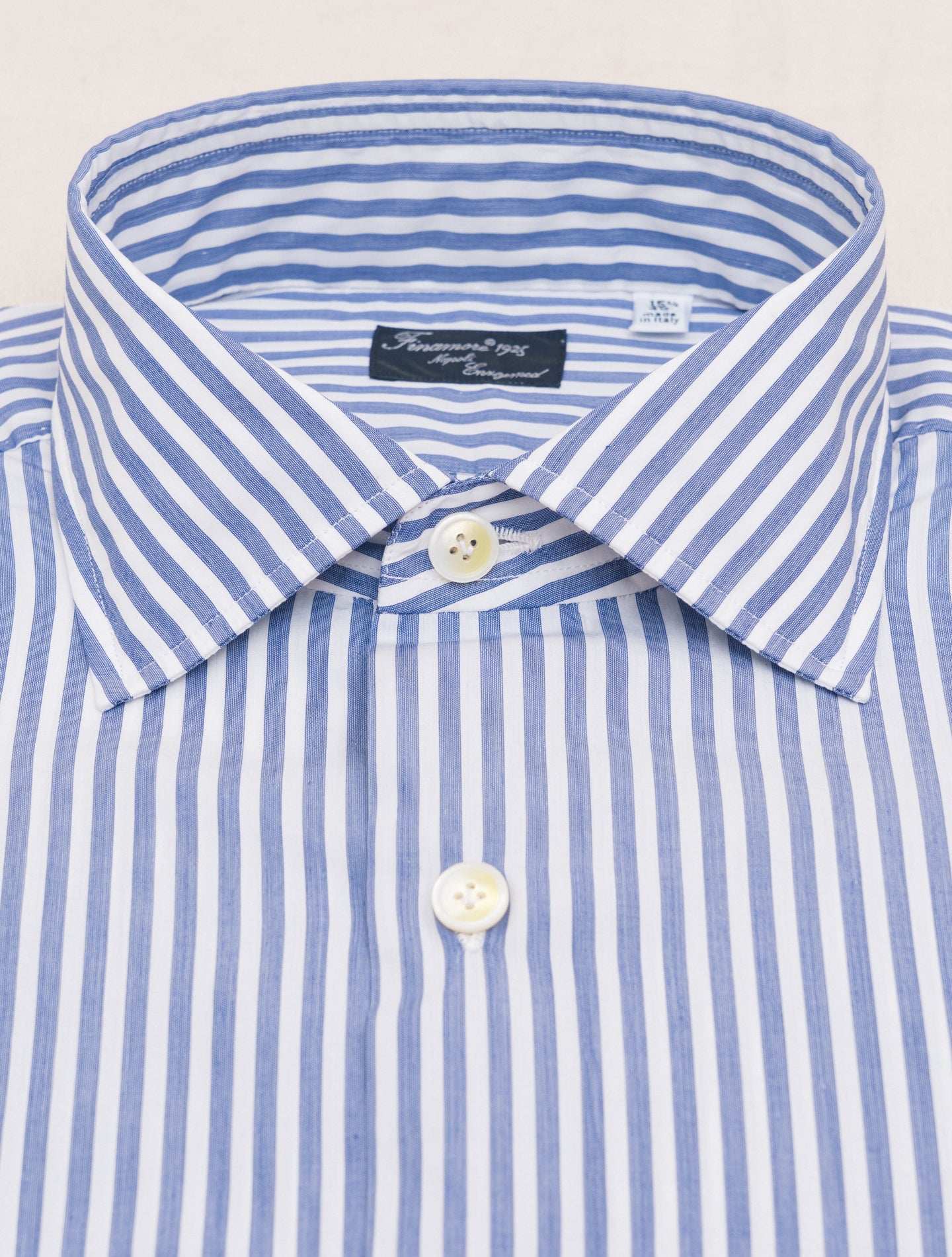 Enzyme Striped Napoli Shirt Blue Finamore Shirts Gabucci