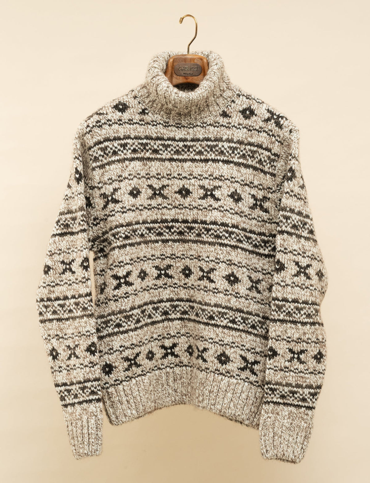 Fair Isle Wool-Blend Rollneck Jumper Cream/Brown Multi RRL Knitwear M