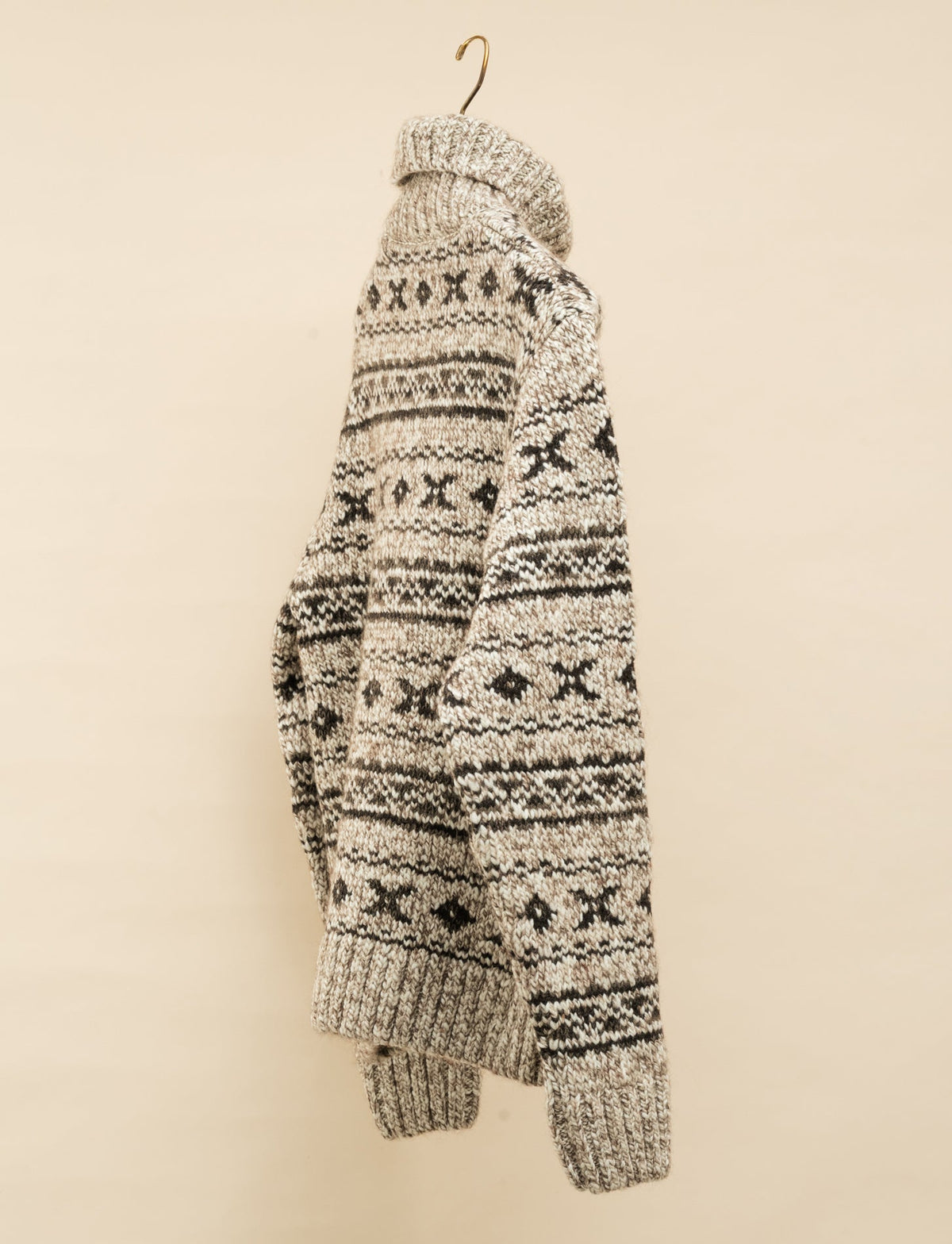 Fair Isle Wool-Blend Rollneck Jumper Cream/Brown Multi RRL Knitwear M