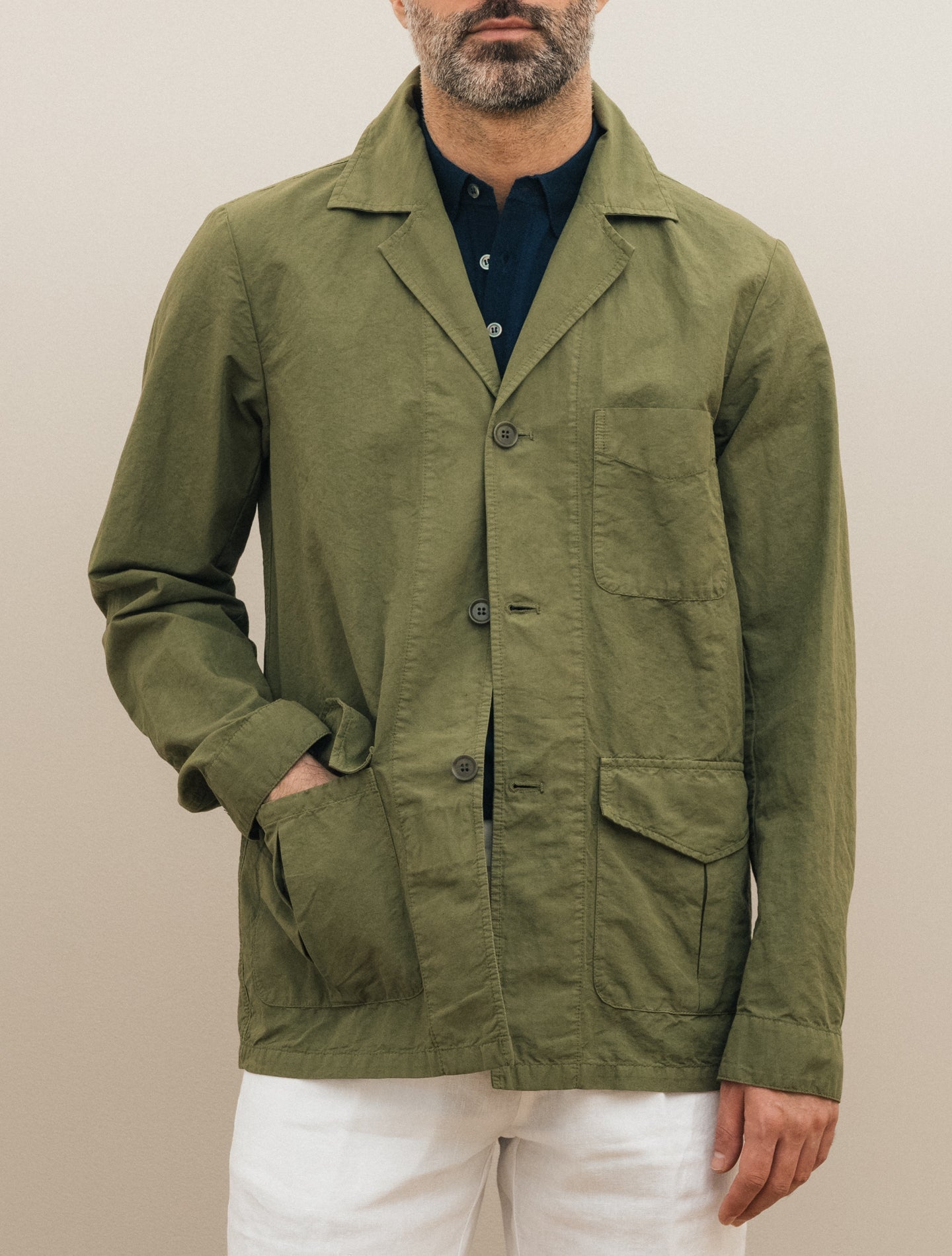 Fandango Cotton Linen Jacket Military Aspesi Outerwear S