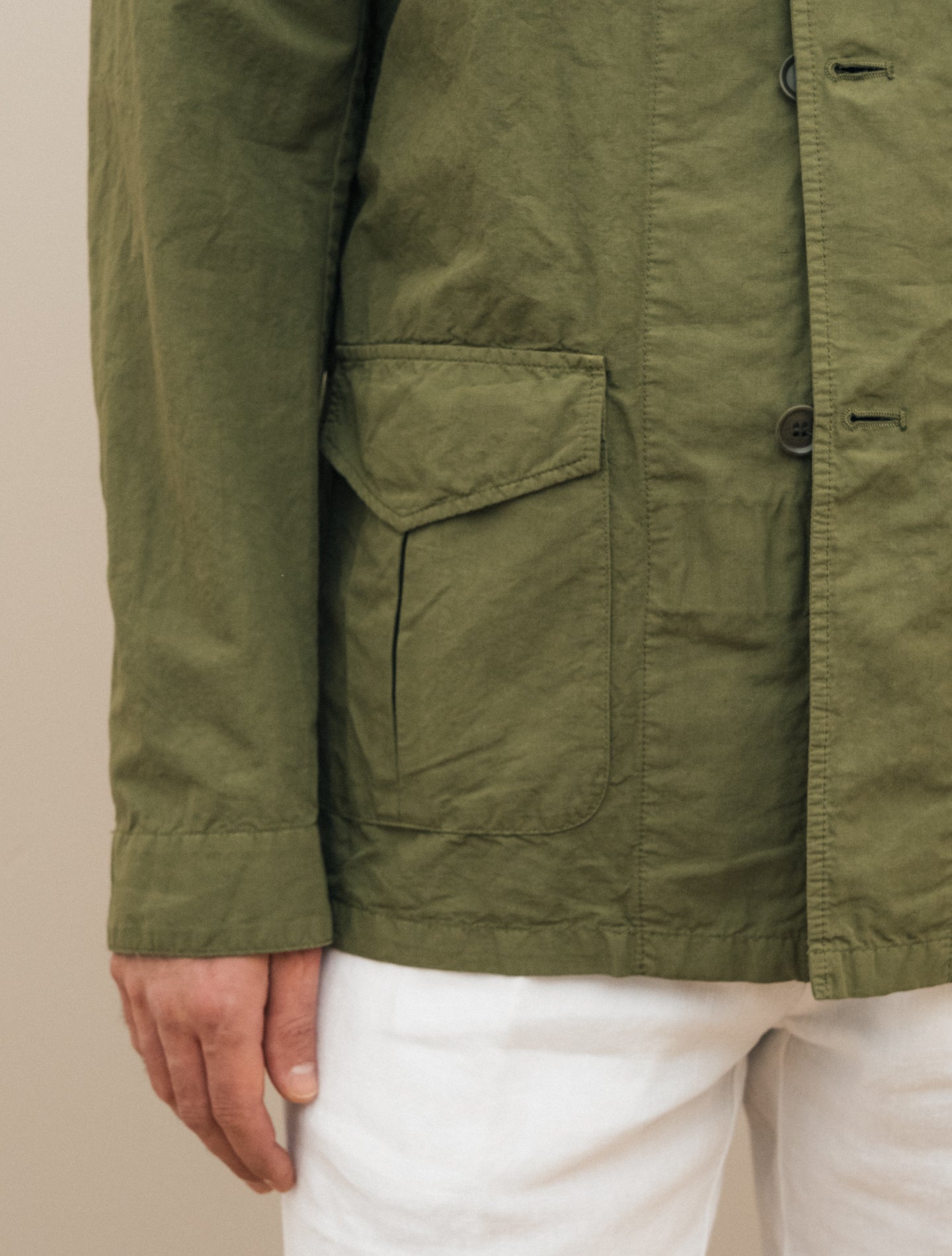 Fandango Cotton Linen Jacket Military Aspesi Outerwear S