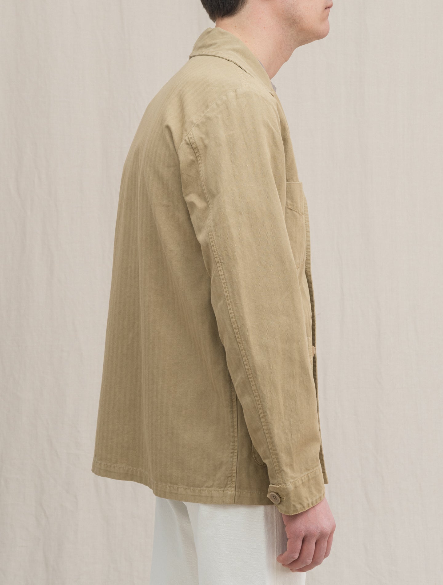 Fandango HBT Cotton Linen Jacket Beige Aspesi Jackets S