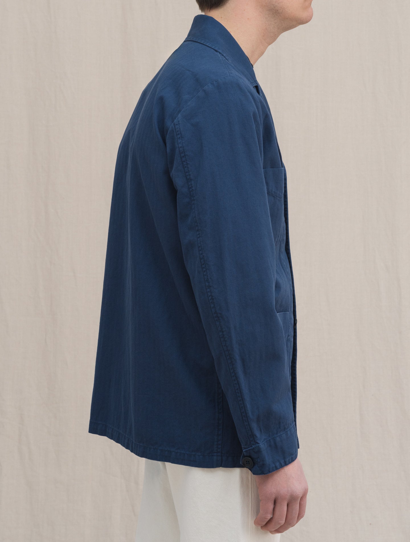 Fandango HBT Cotton Linen Jacket Blue Aspesi Jackets S
