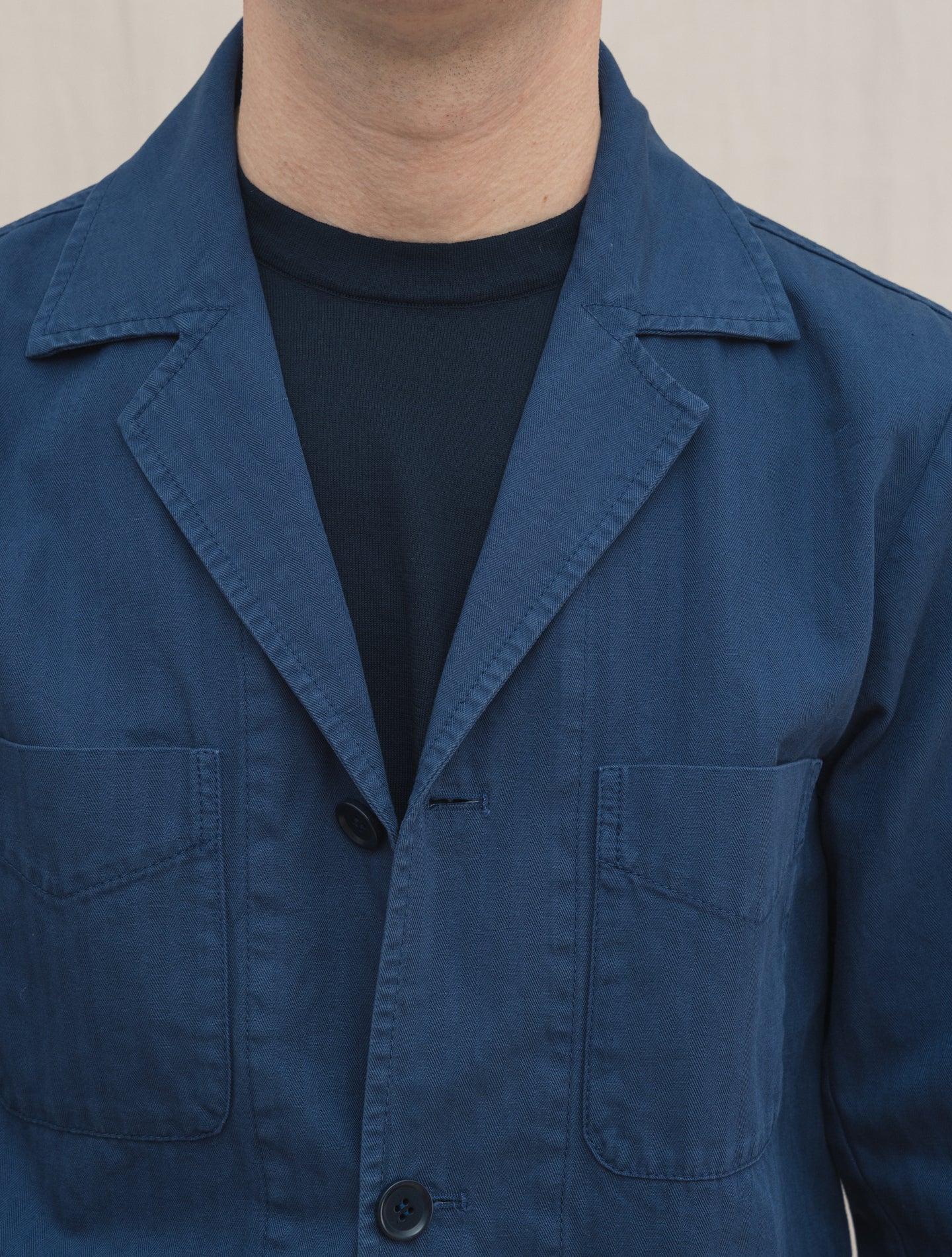 Fandango HBT Cotton Linen Jacket Blue Aspesi Jackets S