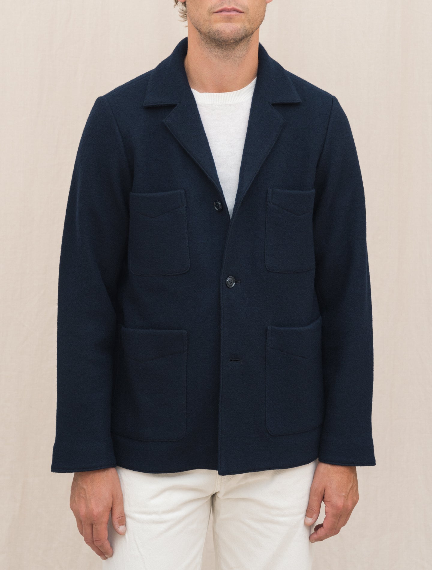 Fandango Wint Boiled Wool Jacket Navy Aspesi Gabucci