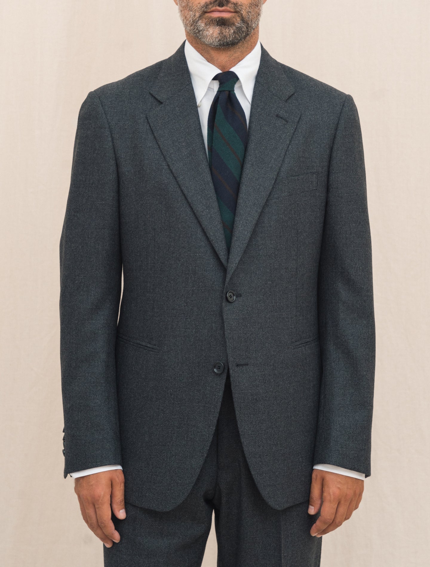 Feeling Single Breasted Micro Check Suit Dark Grey Lardini Suits Gabucci