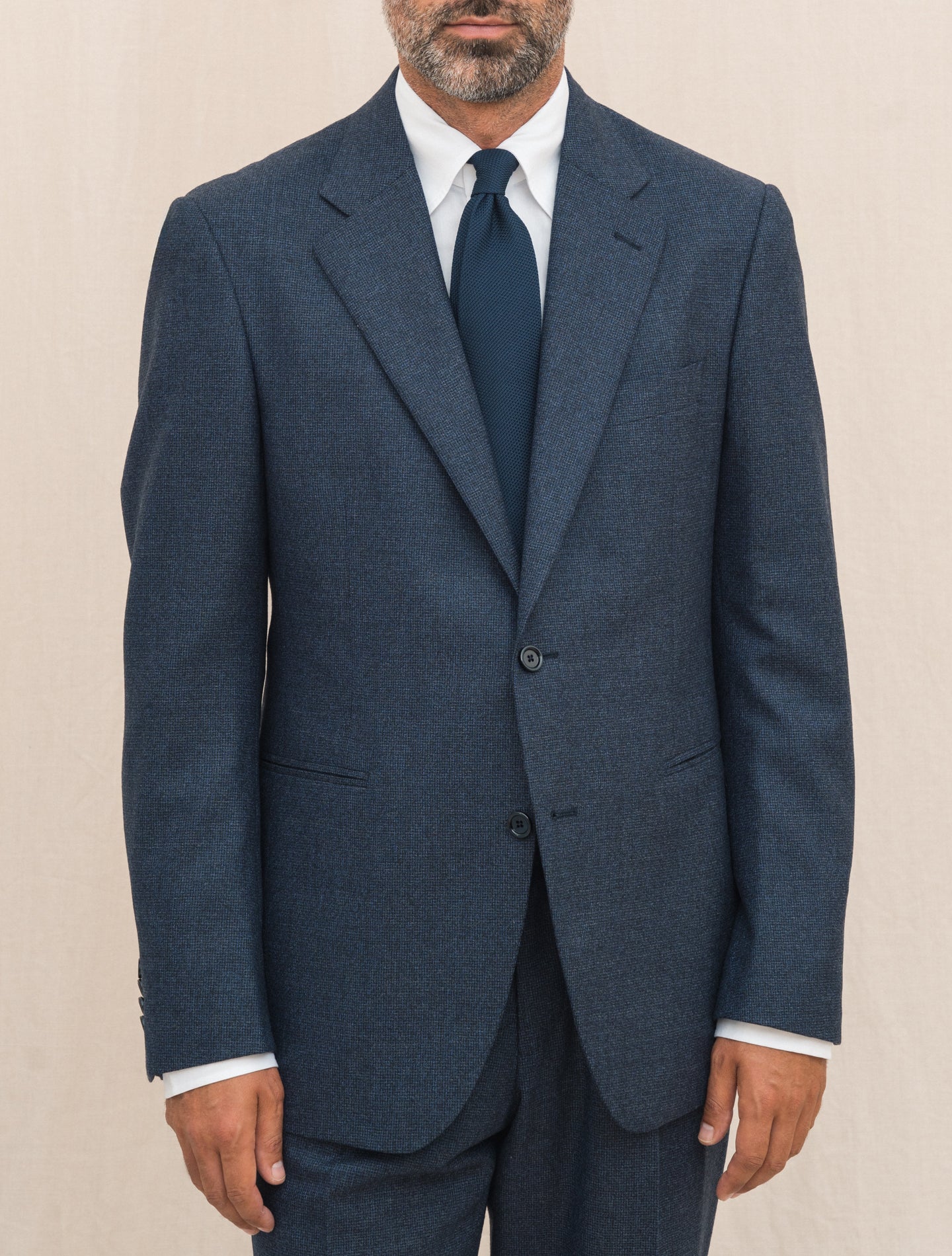 Feeling Single Breasted Micro Check Suit Navy Lardini Suits 48