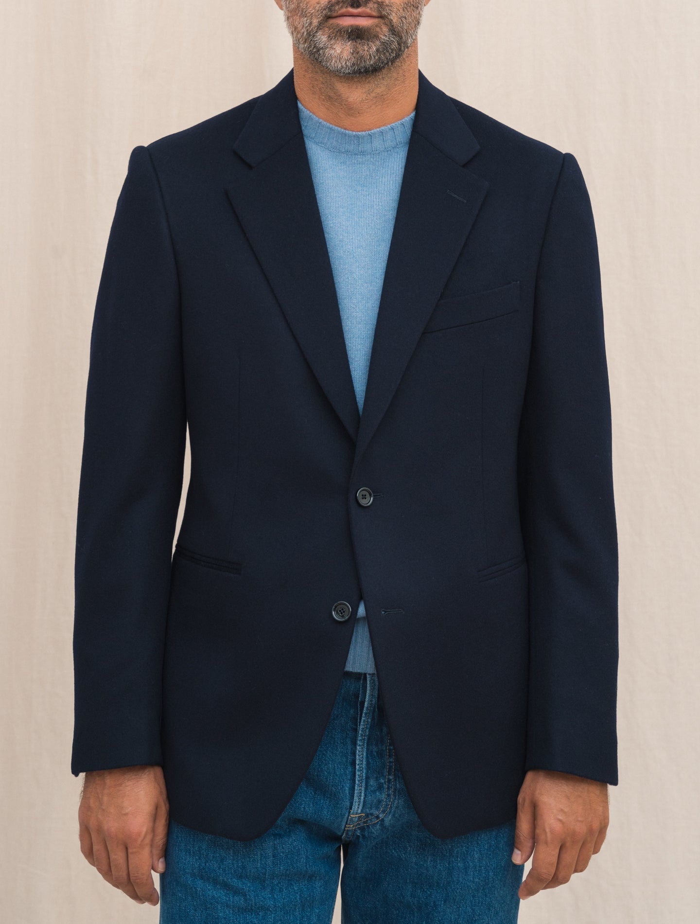 Feeling Single Breasted Wool Jacket Navy Lardini Jackets 48