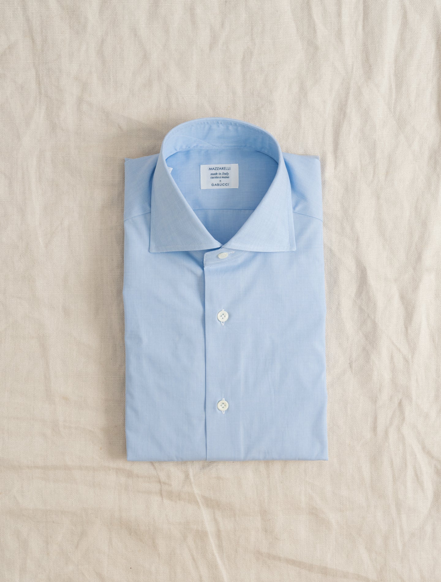 Fil á Fil Cut Away Shirt Blue | Gabucci