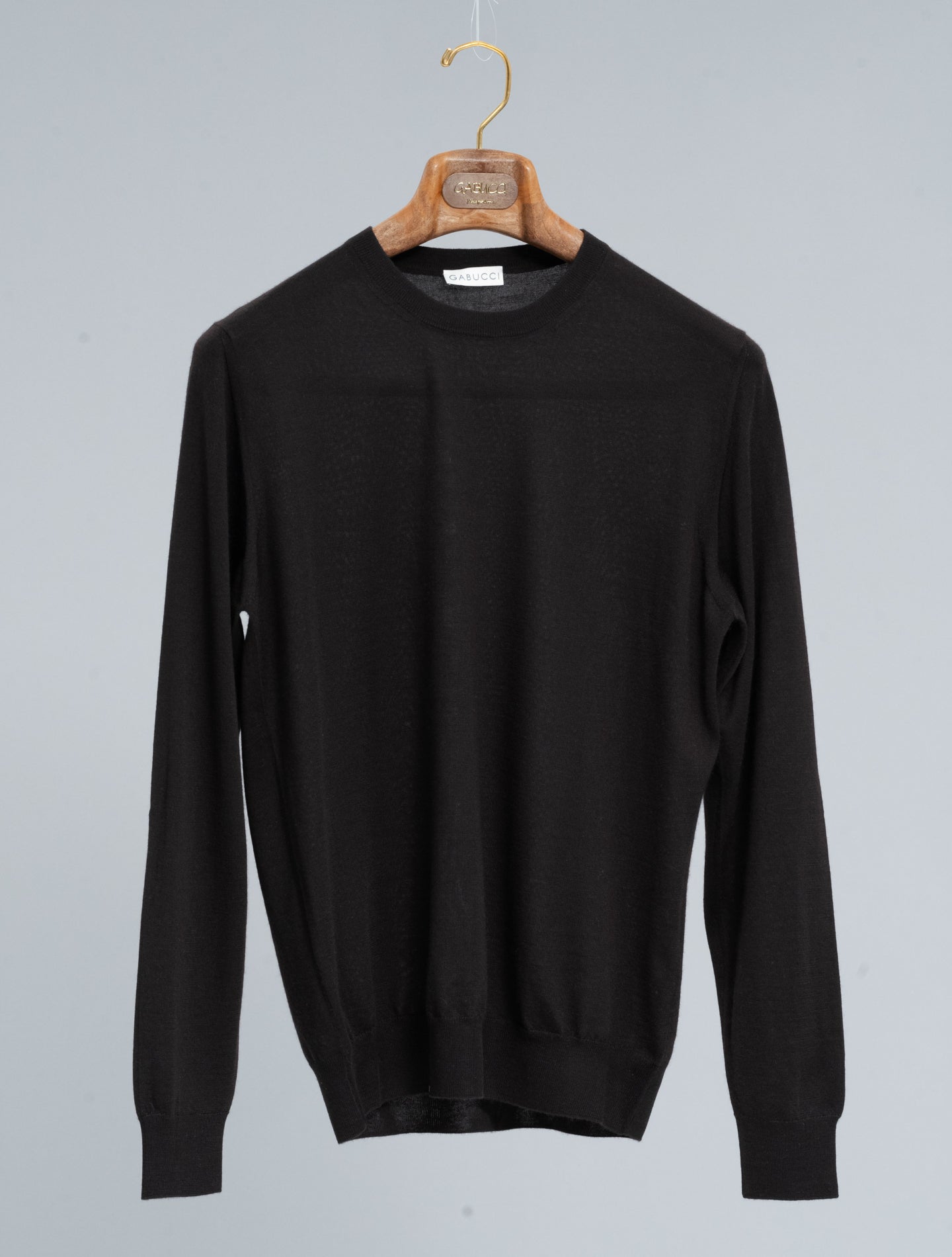 Fine Knitted Cashmere Crewneck Dark Brown Gabucci Knitwear 48