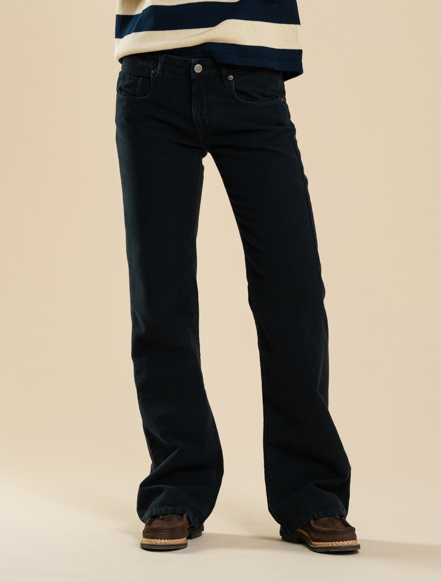 Flare Moleskin Trousers Navy Massimo Alba Trousers 25