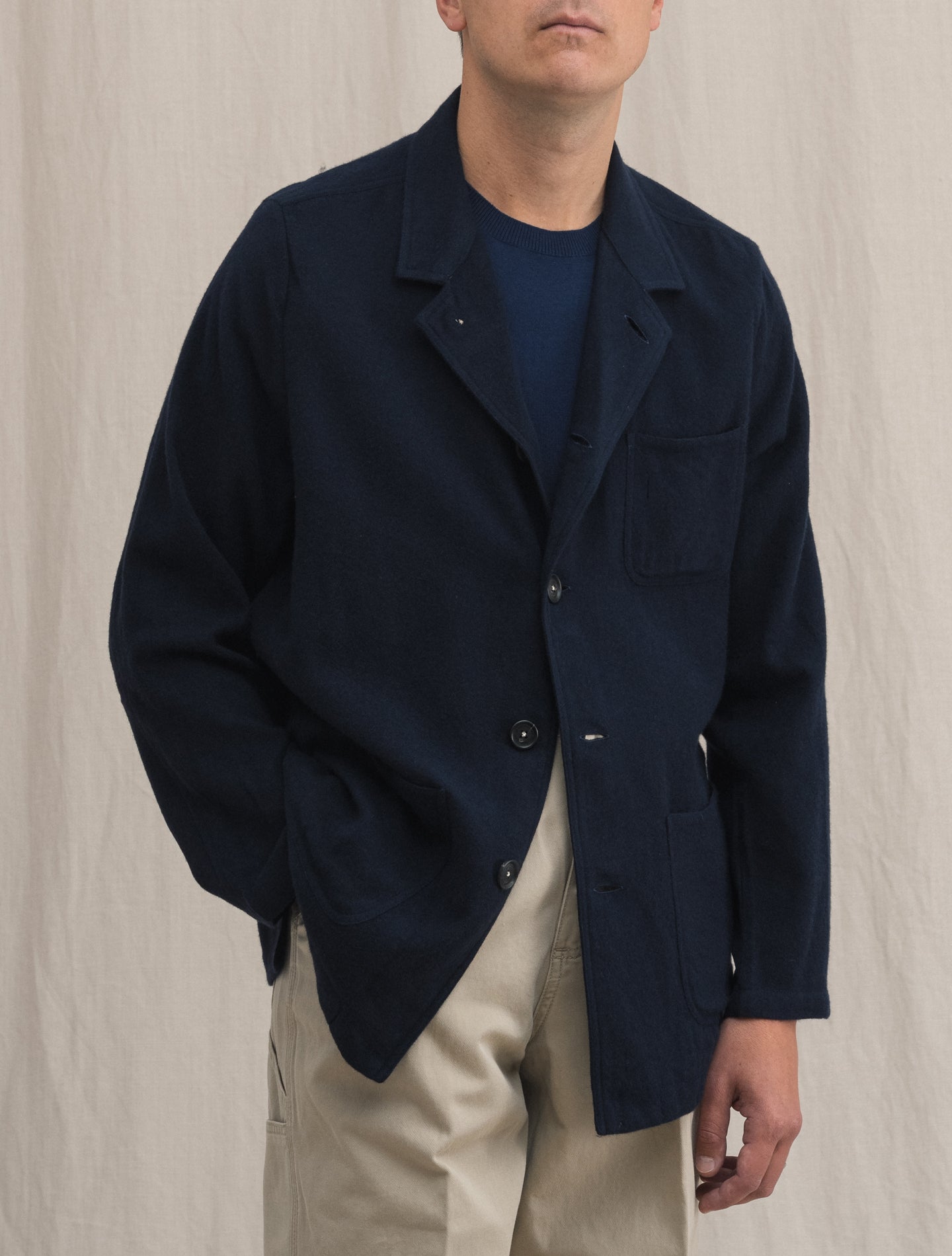 Florida Cotton Cashmere Shirt Jacket Navy | Gabucci