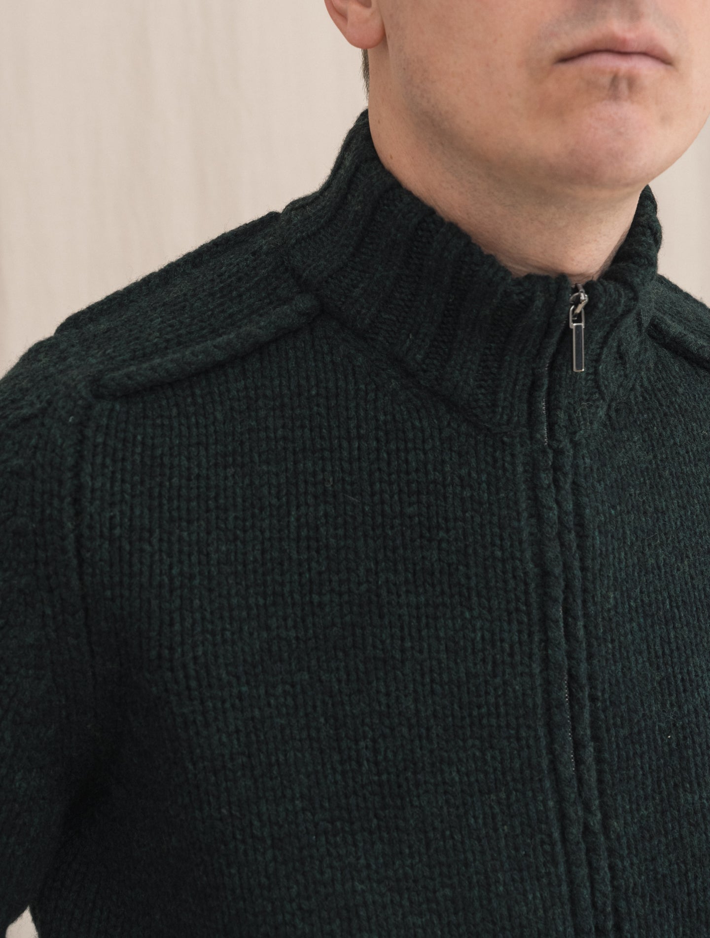 Full Zip Highland Wool Green | Gabucci