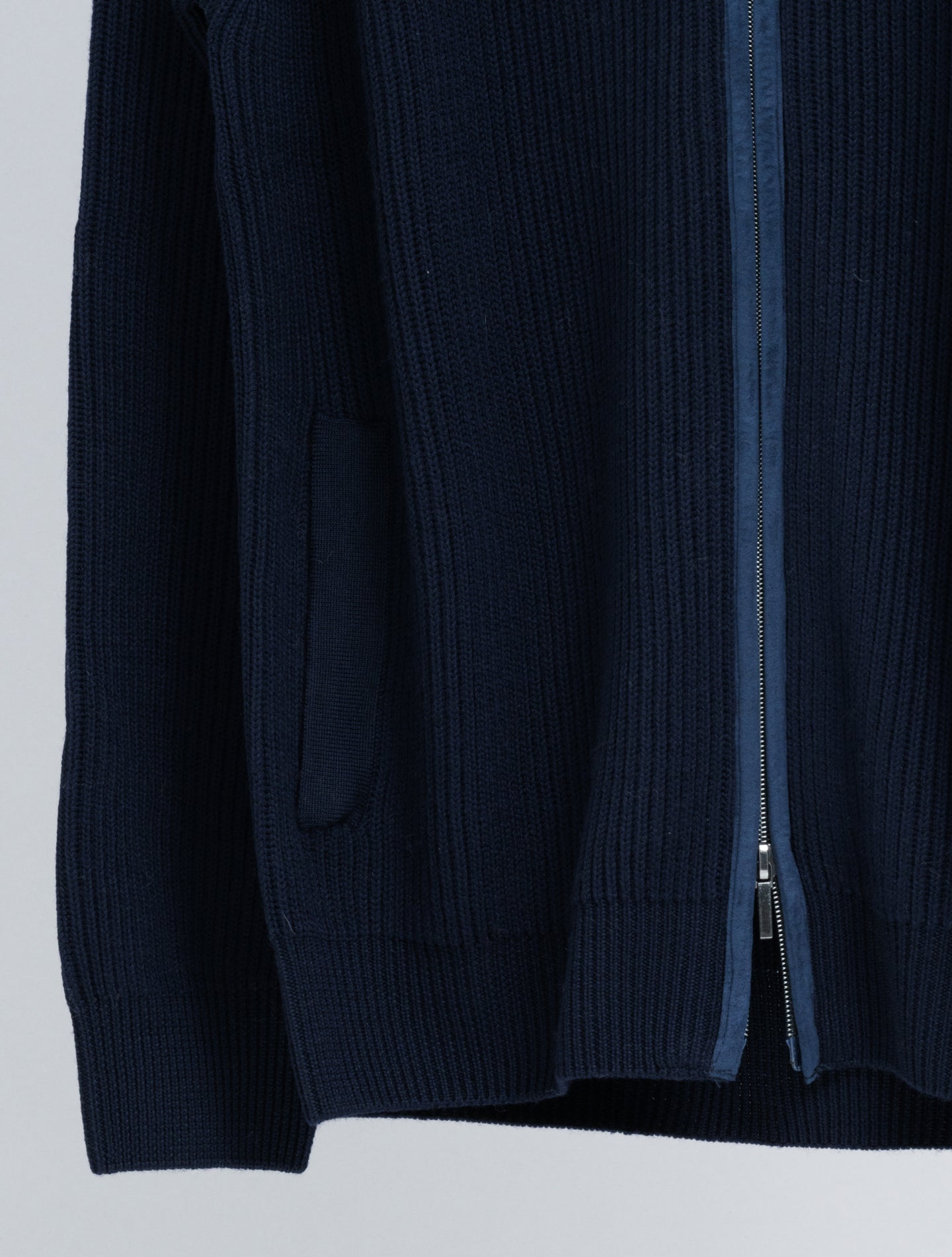 Full Zip Rib - Knitted Cardigan Navy Morgano Knitwear 48