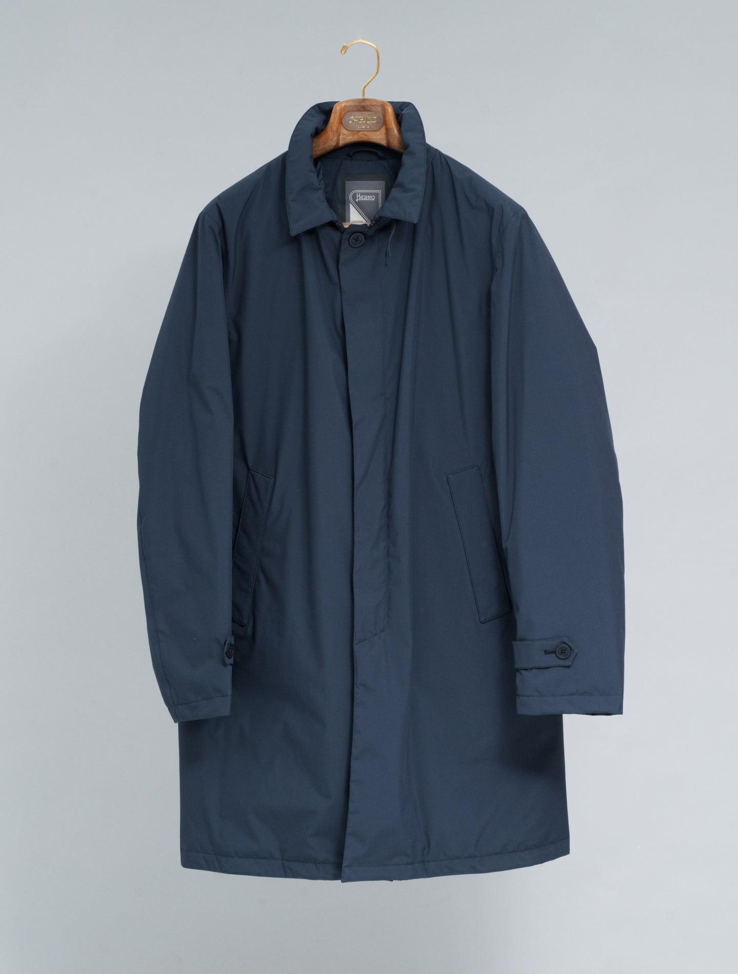 Functional Dun Padded Coat Navy Herno Outerwear 48
