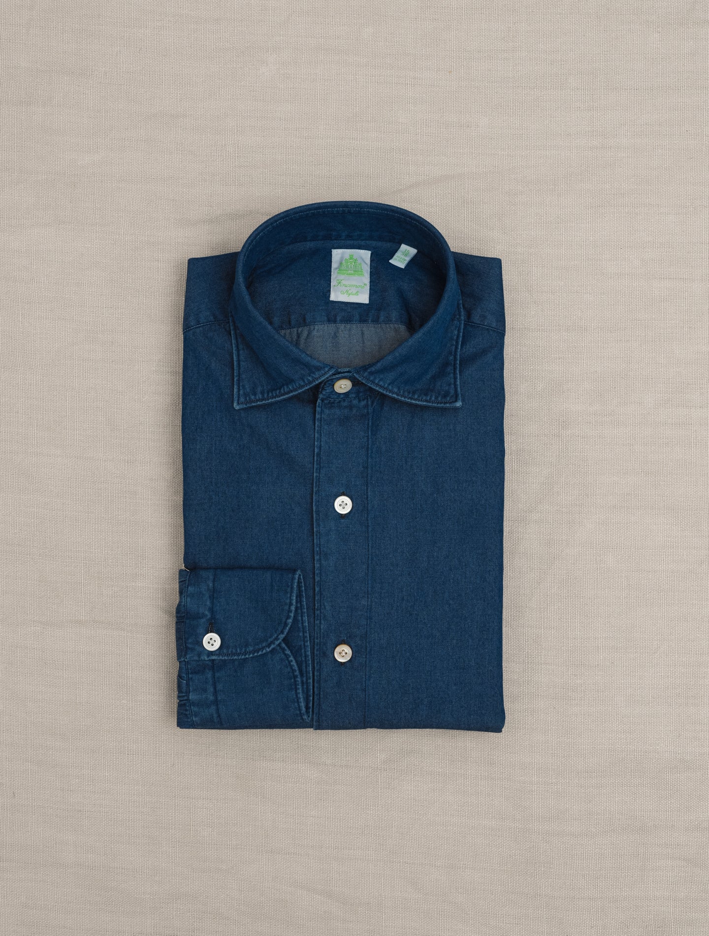 Gaeta Denim Shirt Dark Blue Finamore Shirts 38