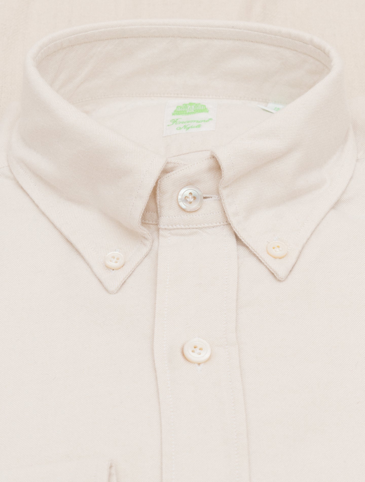 Gaeta Leonardo Brushed Cotton Shirt Off White Finamore Shirts 38