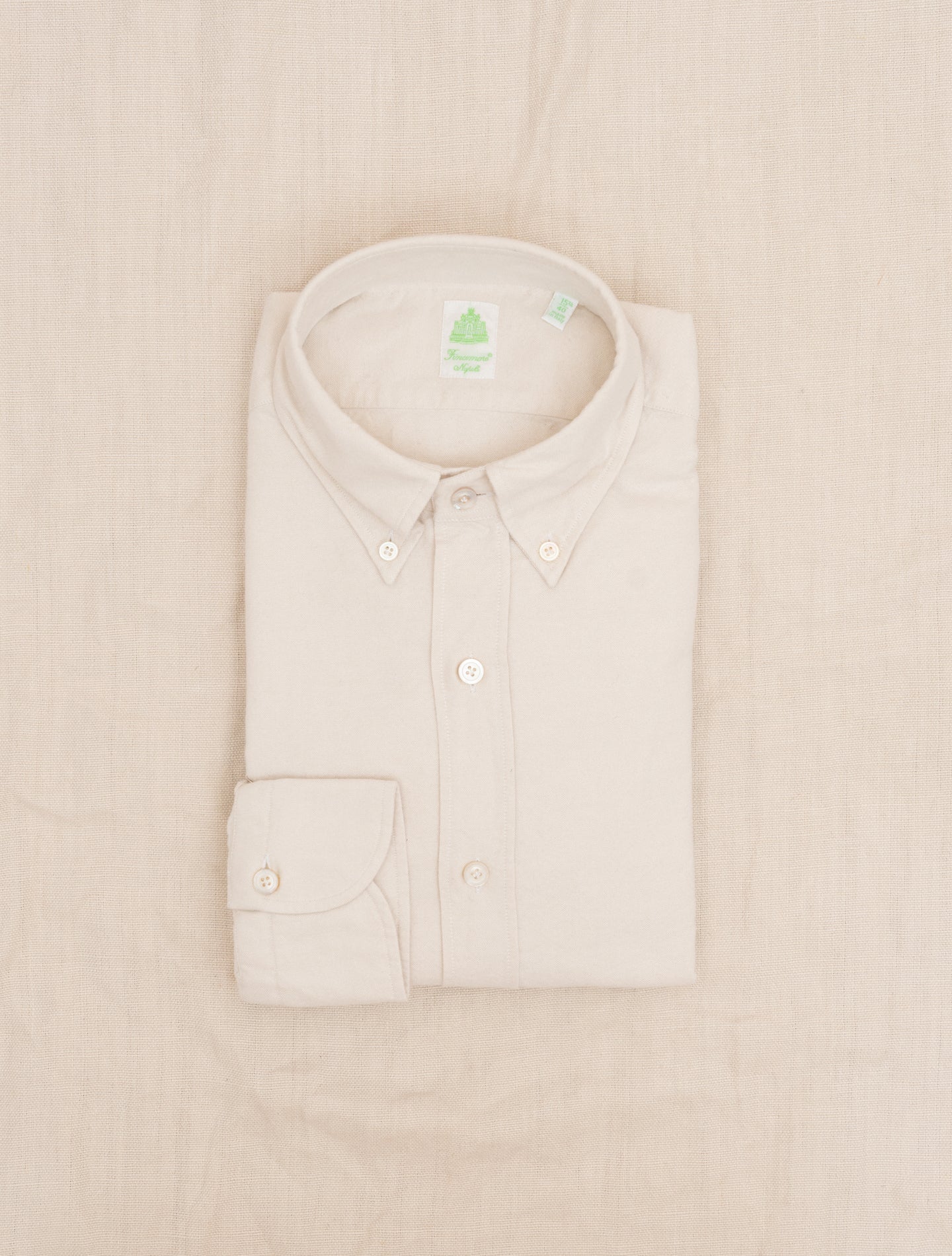 Gaeta Leonardo Brushed Cotton Shirt Off White Finamore Shirts Gabucci