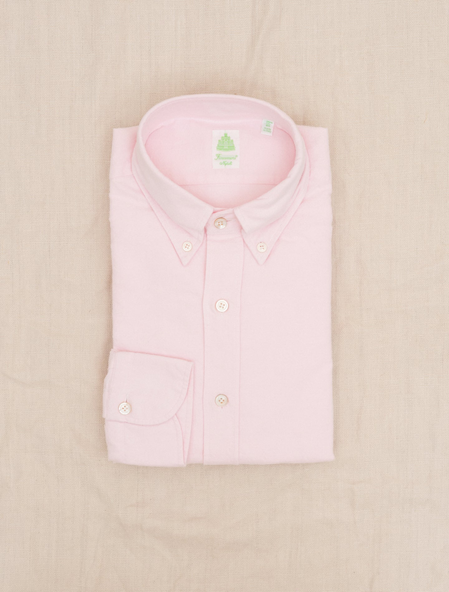 Gaeta Leonardo Brushed Cotton Shirt Pink Finamore Shirts Gabucci