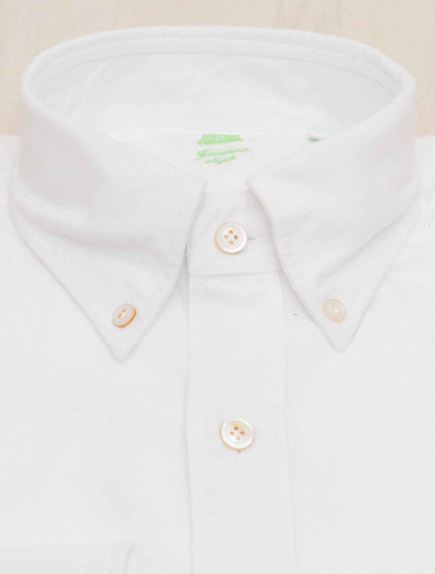 Gaeta Leonardo Brushed Cotton Shirt White Finamore Shirts 38