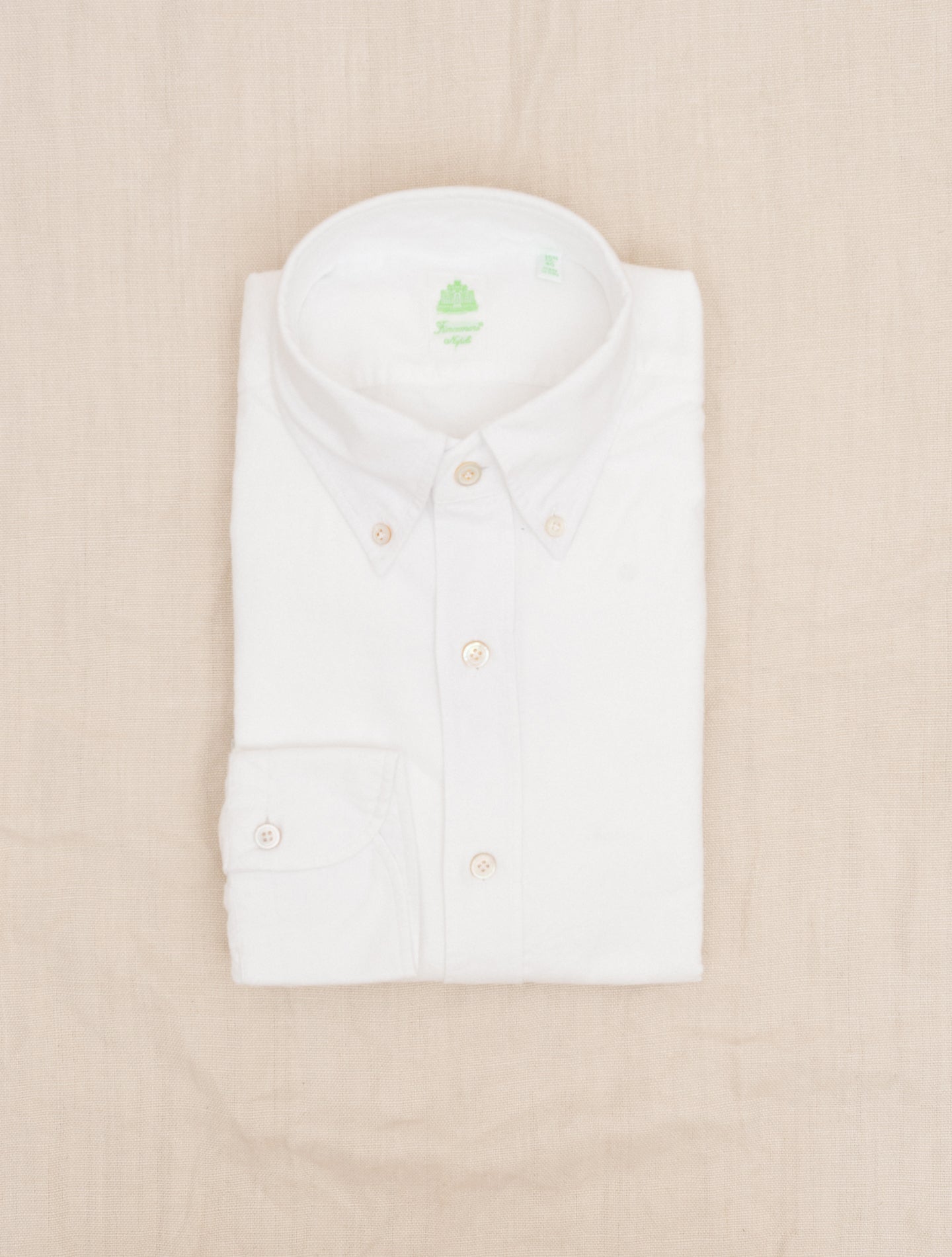 Gaeta Leonardo Brushed Cotton Shirt White Finamore Shirts 38