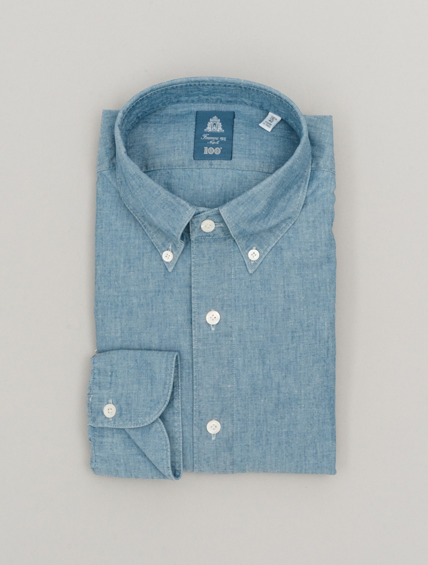 Gaeta Leonardo Chambray Shirt Light Blue Finamore Shirts 39