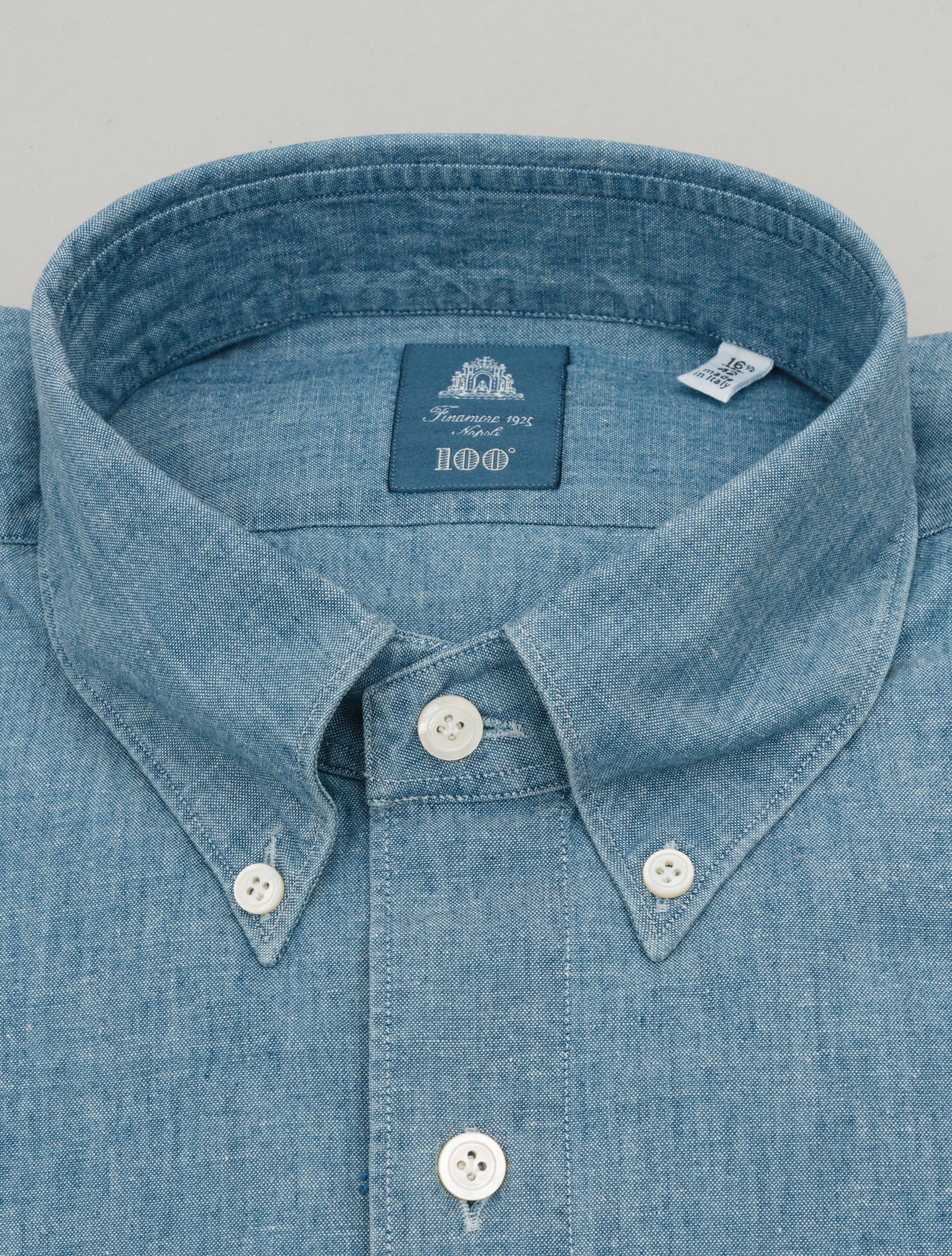 Gaeta Leonardo Chambray Shirt Light Blue Finamore Shirts 39