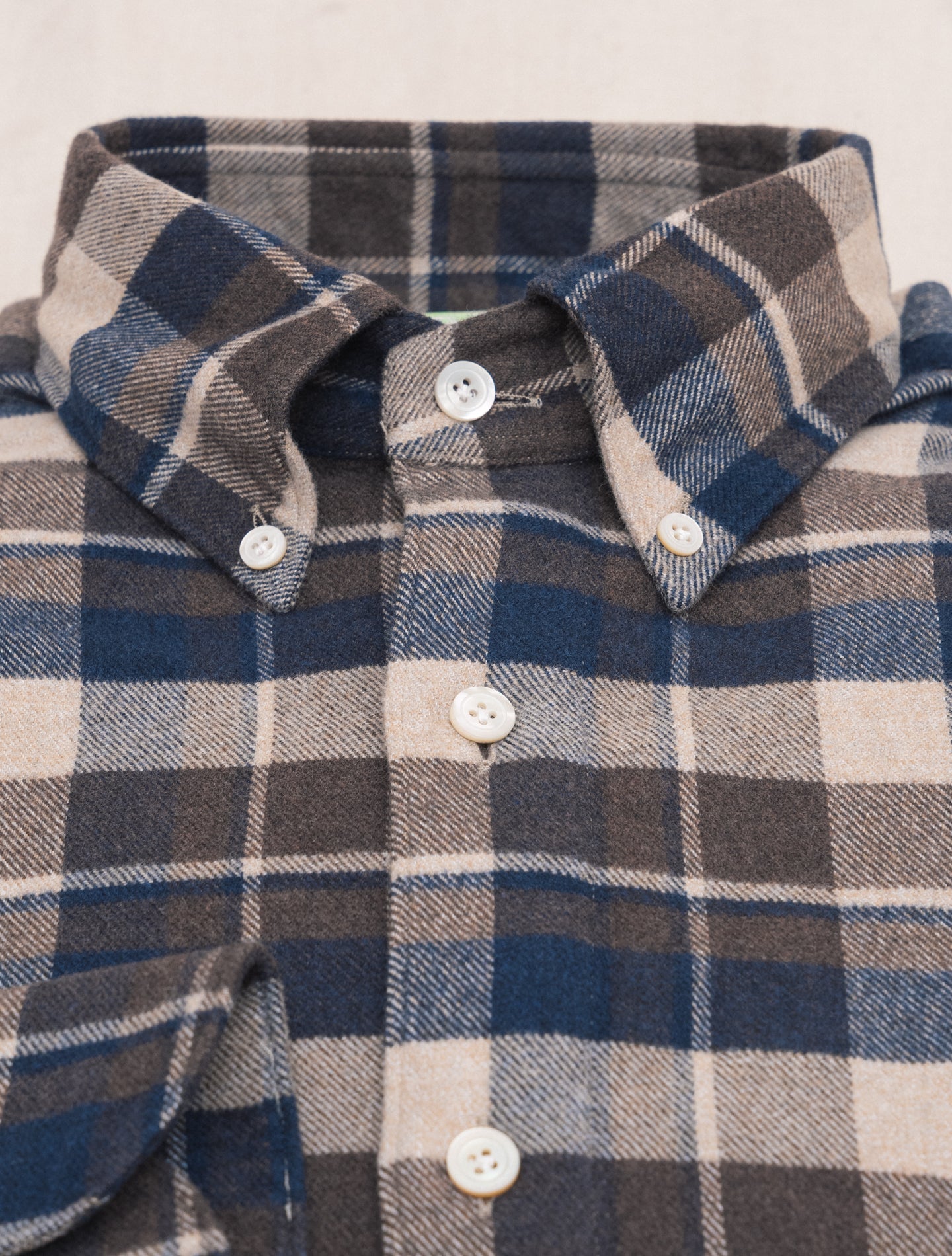 Gaeta Leonardo Flannel Checked Shirt Brown Finamore Shirts 39