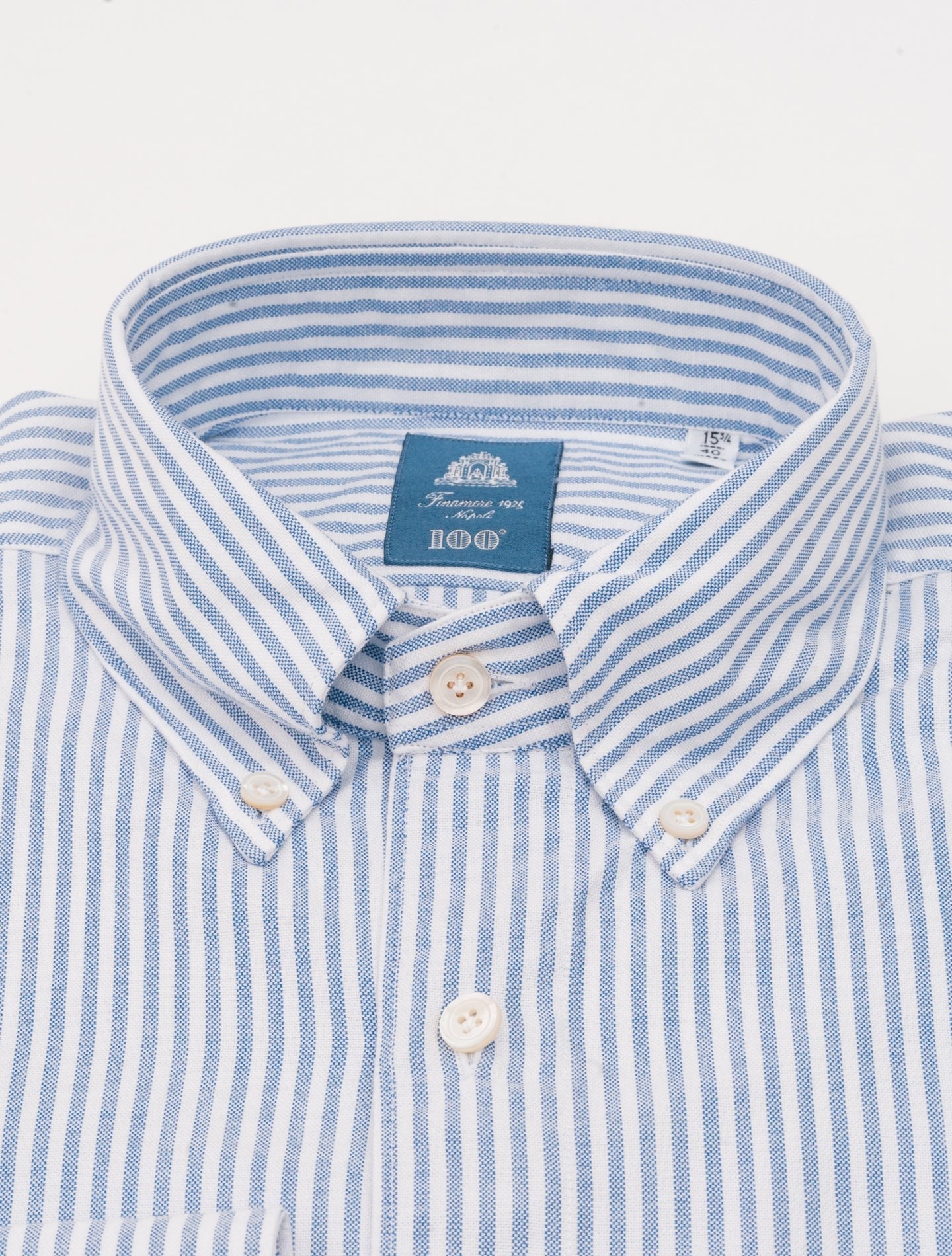 Gaeta Leonardo Striped Oxford Shirt Blue Finamore Shirts 39