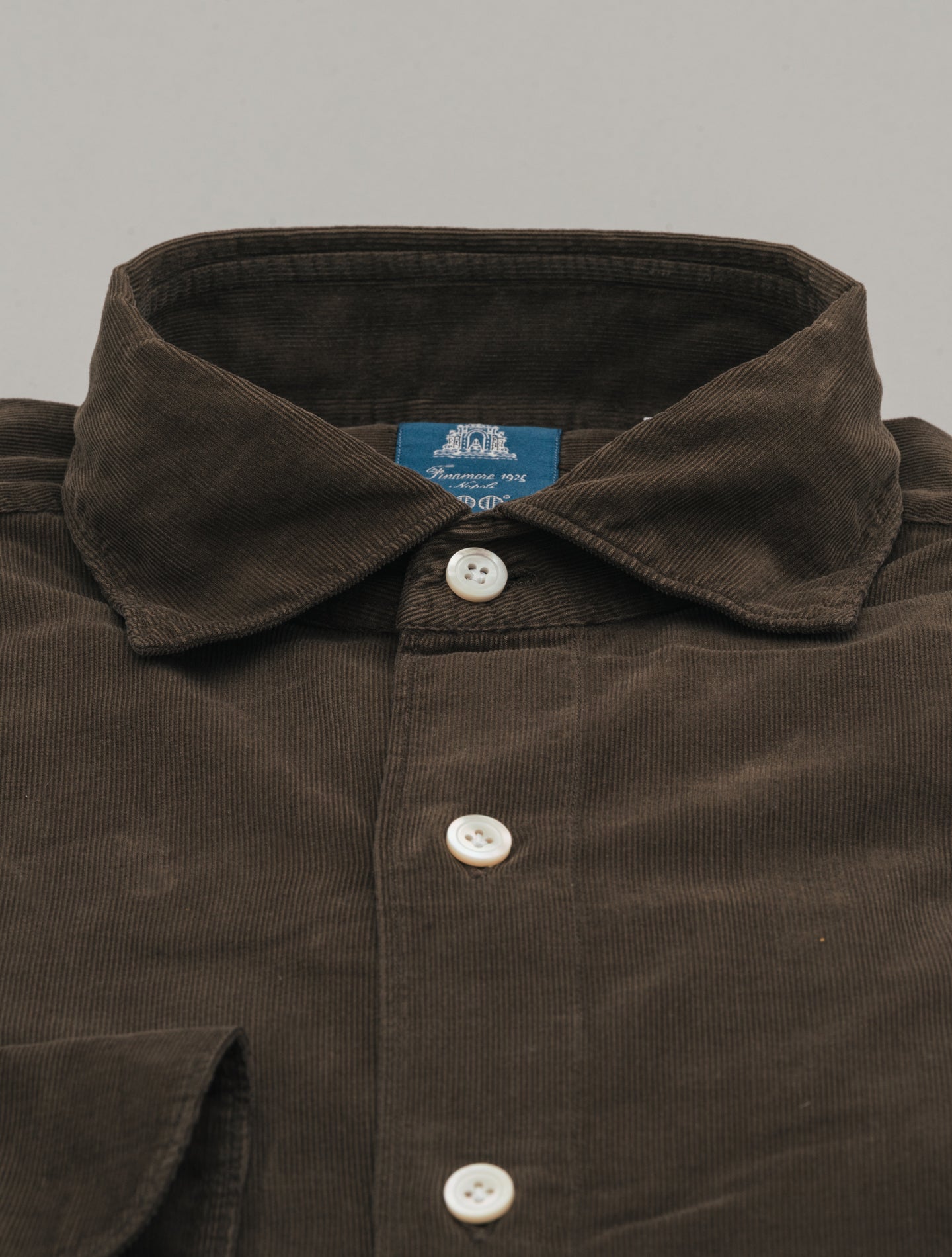 Gaeta Luigi Baby Corduroy Shirt Brown Finamore Shirts 38
