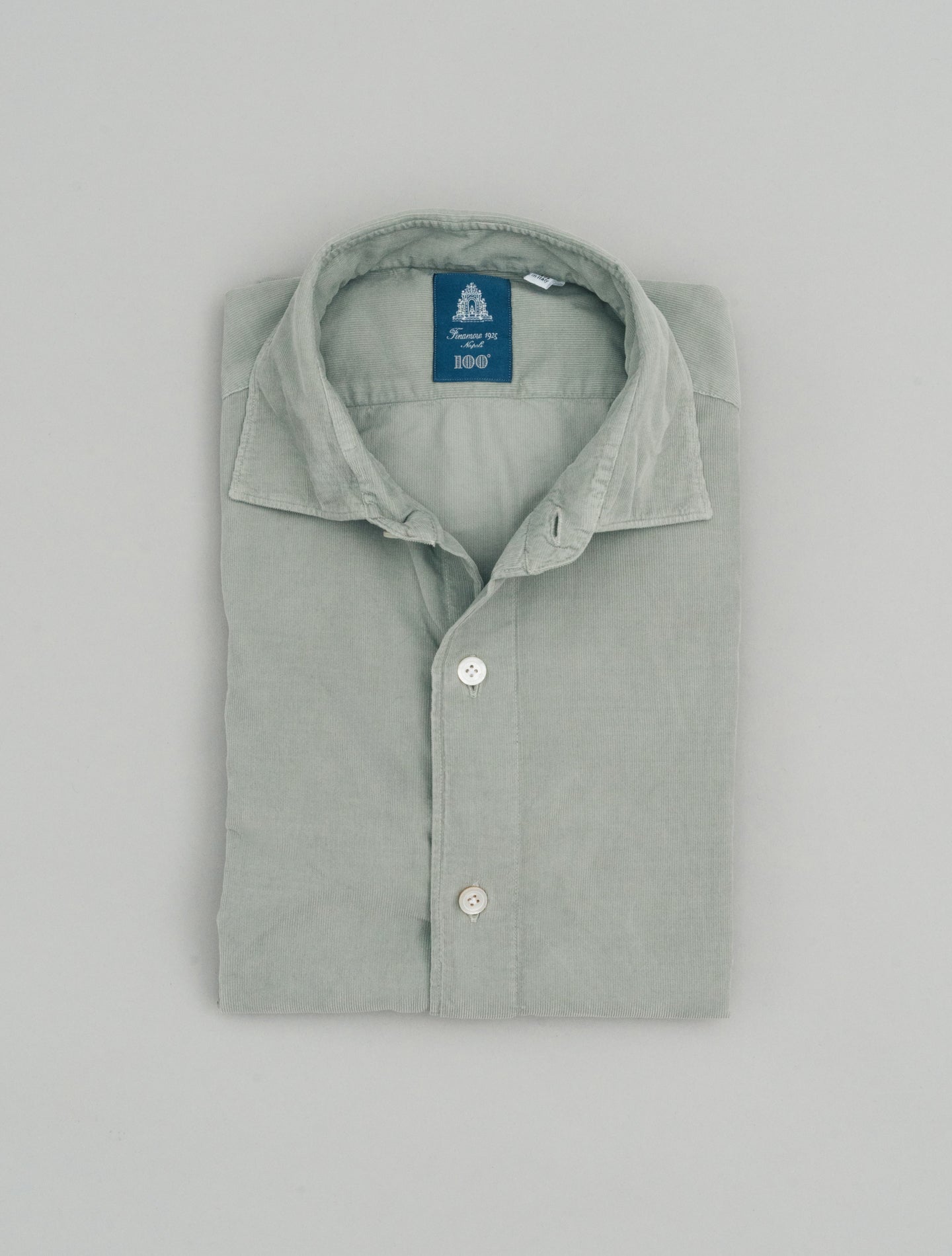 Gaeta Luigi Baby Corduroy Shirt Grey Finamore Shirts 38